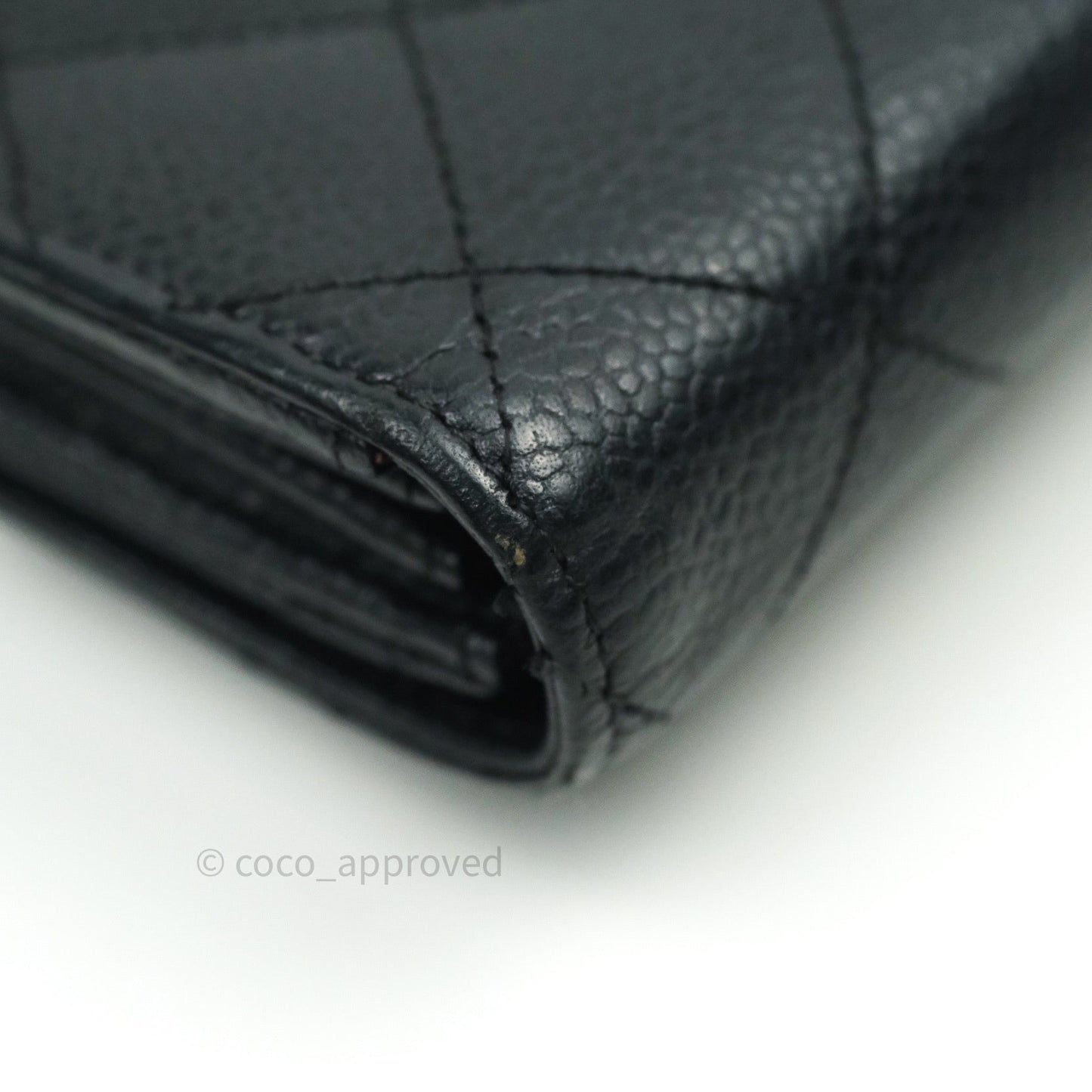 Chanel Long Wallet Black Caviar Gold Hardware