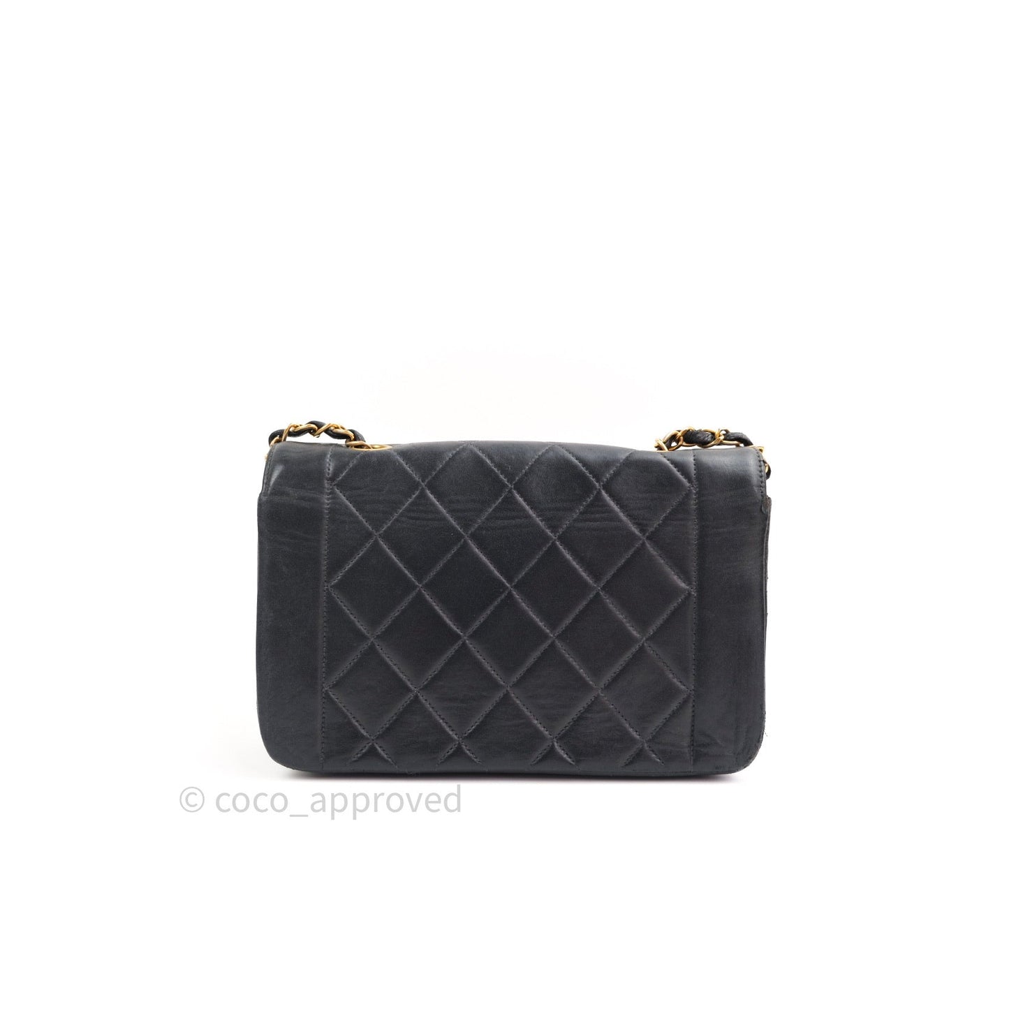 Chanel Black Quilted Lambskin Small Vintage Classic Diana Flap Bag
