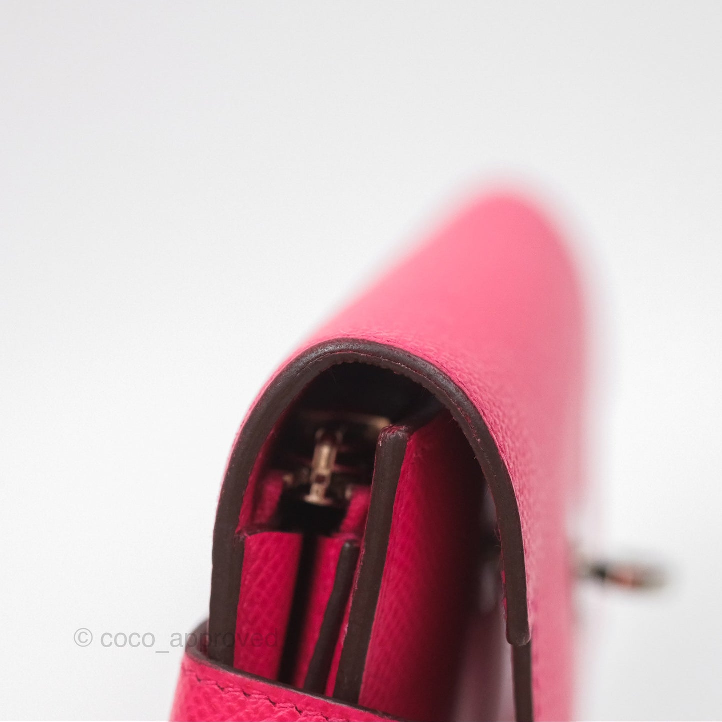 Hermès Small Kelly Wallet Rose Extreme I6 Epsom Palladium Hardware