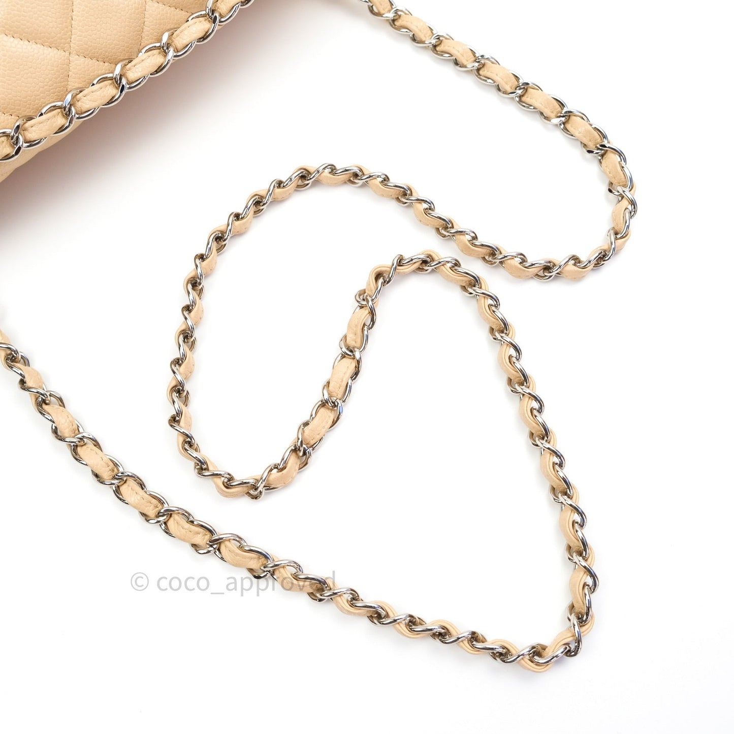 Chanel Jumbo Double Flap Beige Caviar Silver Hardware⁣⁣