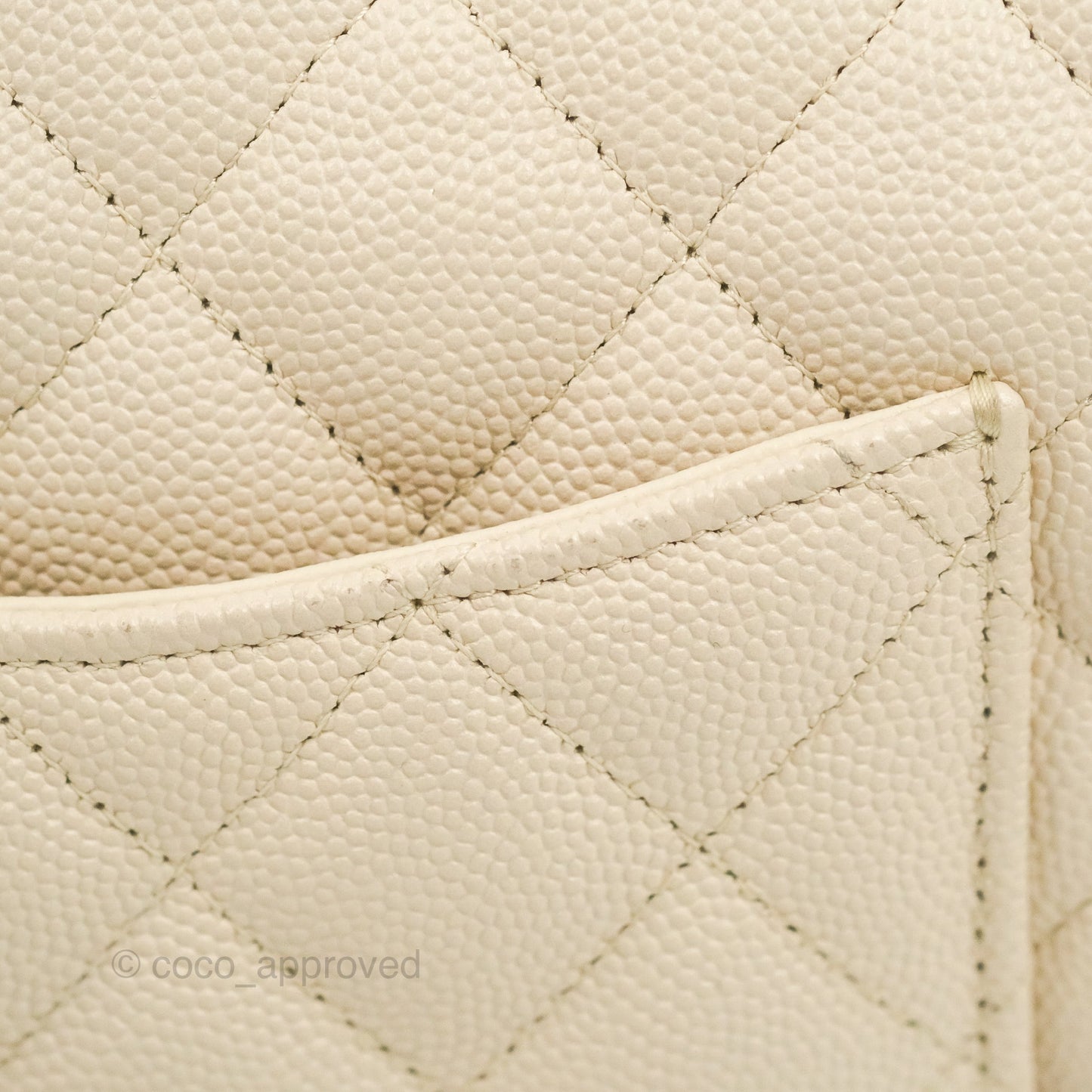Chanel Quilted Mini Rectangular Ivory Caviar Silver Hardware