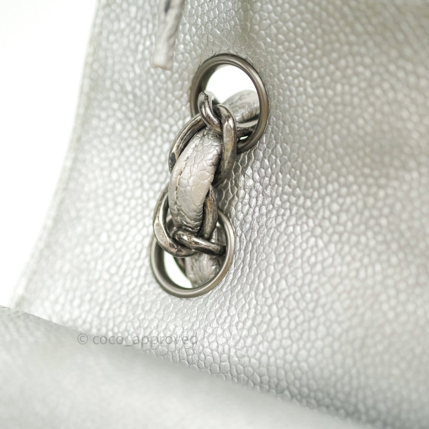 Chanel Jumbo Double Flap Silver Caviar Ruthenium Hardware⁣⁣