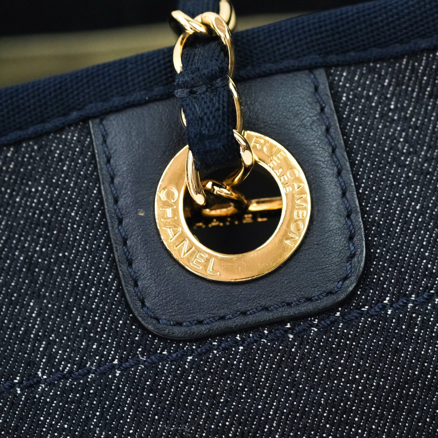 Chanel Denim Deauville Medium Tote Navy