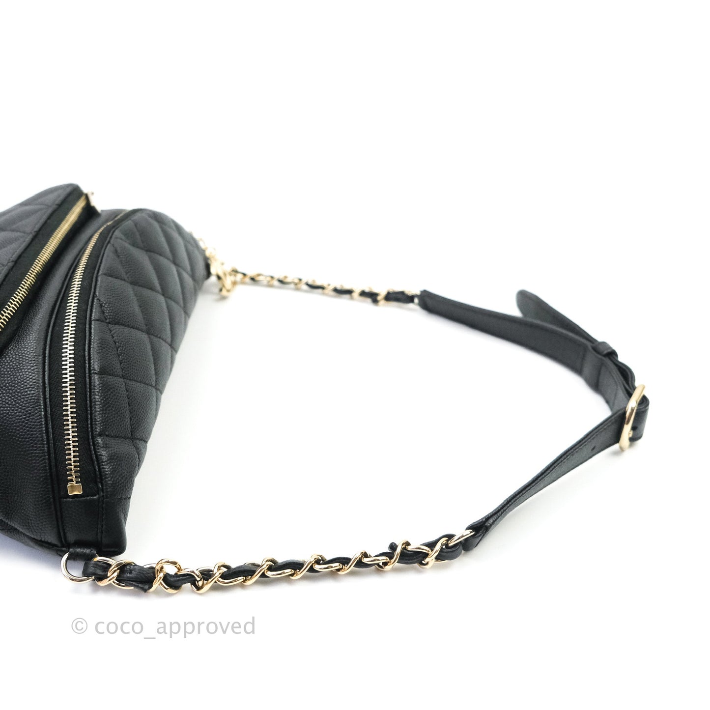 Chanel Quilted Business Affinity Waist Belt Bag Black Caviar Gold Hardware