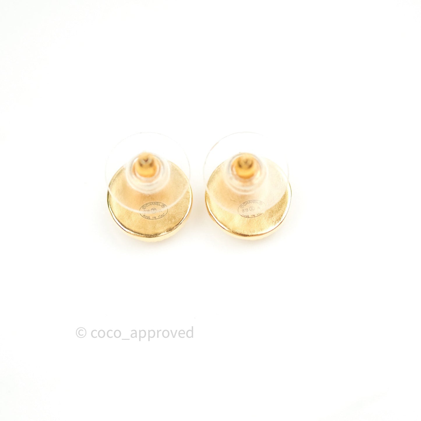Chanel CC Earrings Gold Tone 18A