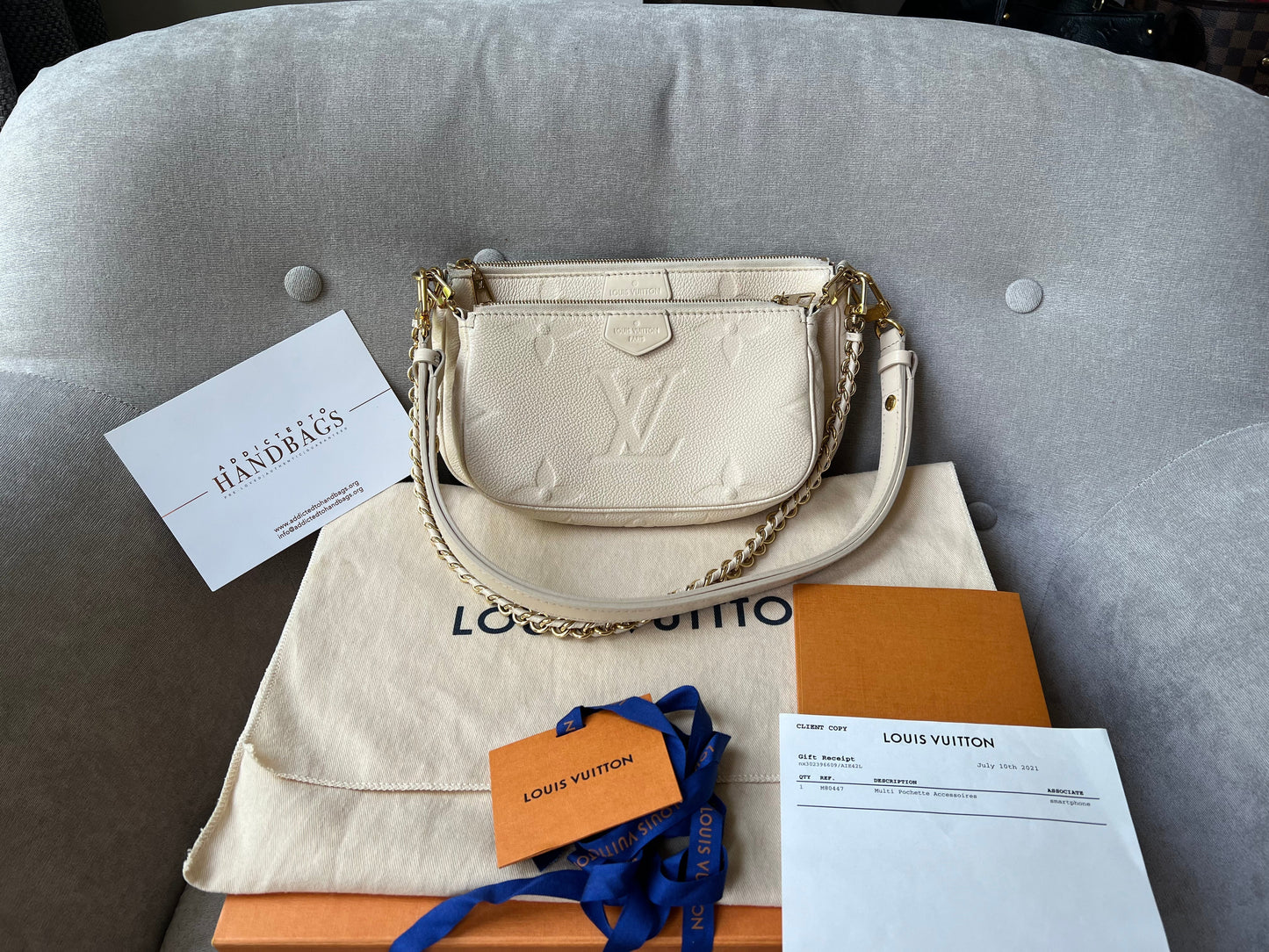Louis Vuitton Multi Pochette Accessoires Creme Empreinte (2110)