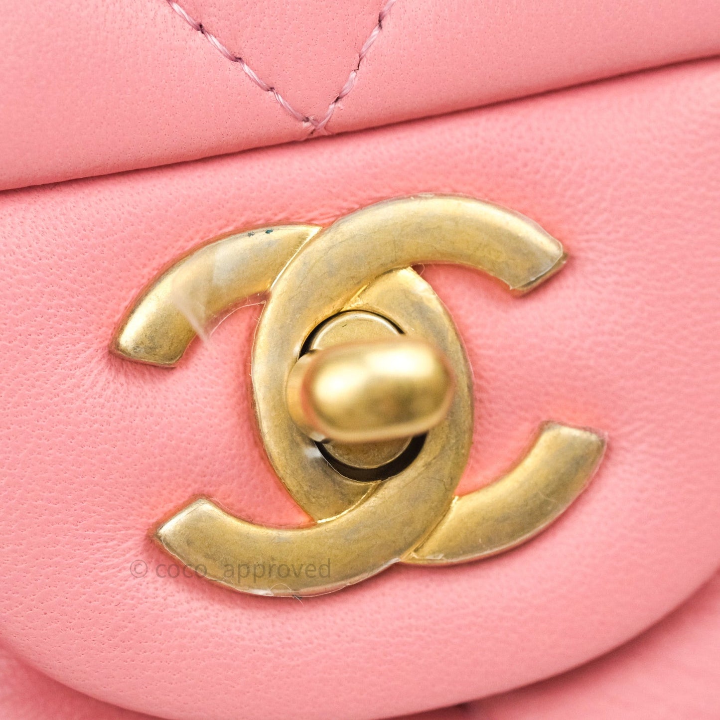 Chanel Quilted Mini Rectangular Pink Lambskin Gold Hardware