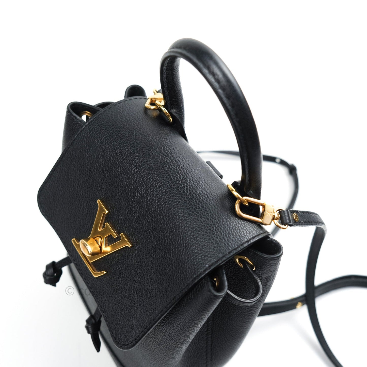 Louis Vuitton Lockme Mini Backpack Black Gold Hardware