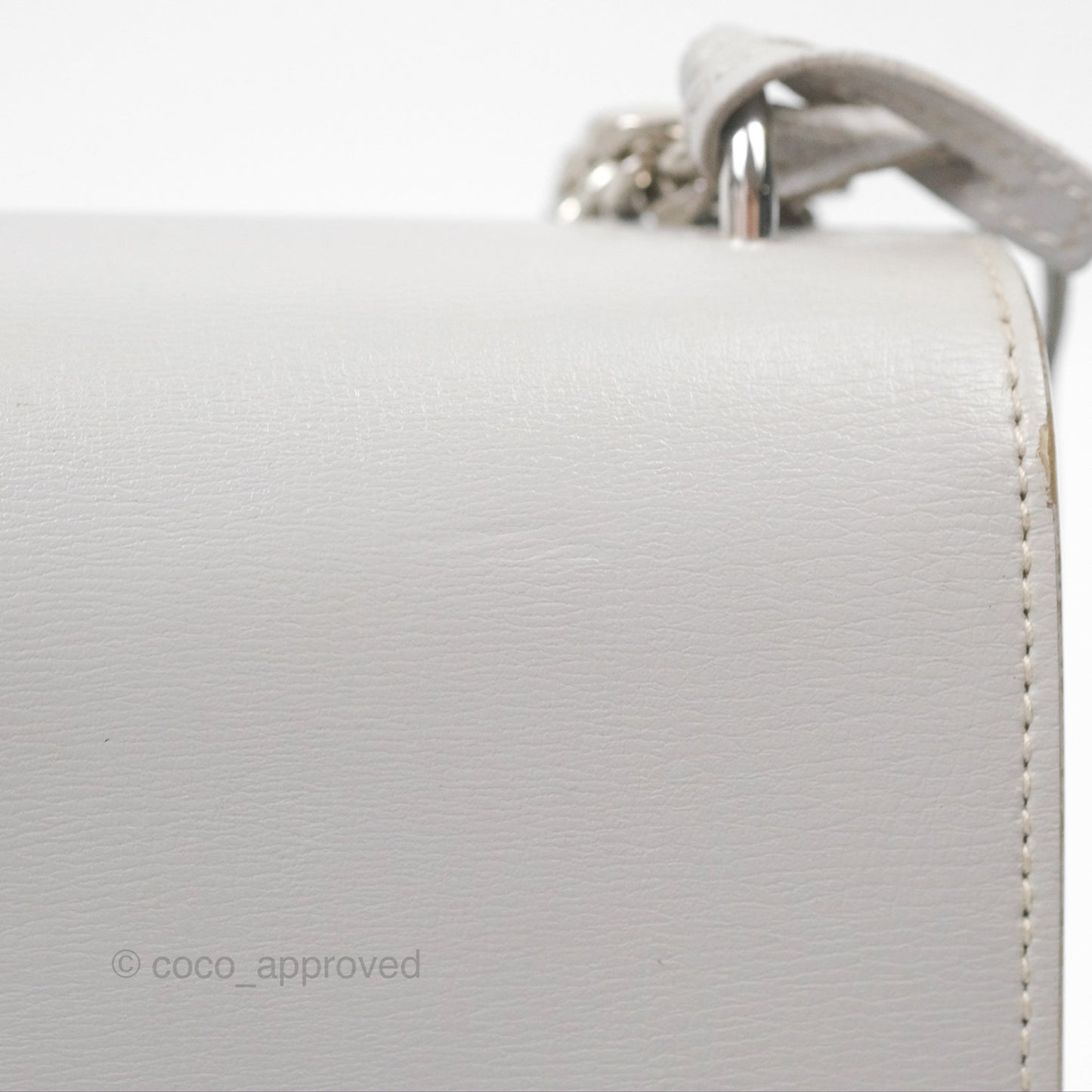 Saint Laurent Sunset Medium Light Grey Calfskin Silver Hardware