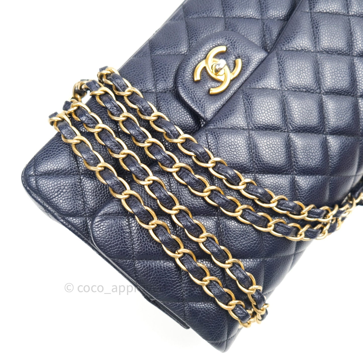 Chanel Jumbo Double Flap Navy Caviar Gold Hardware⁣⁣