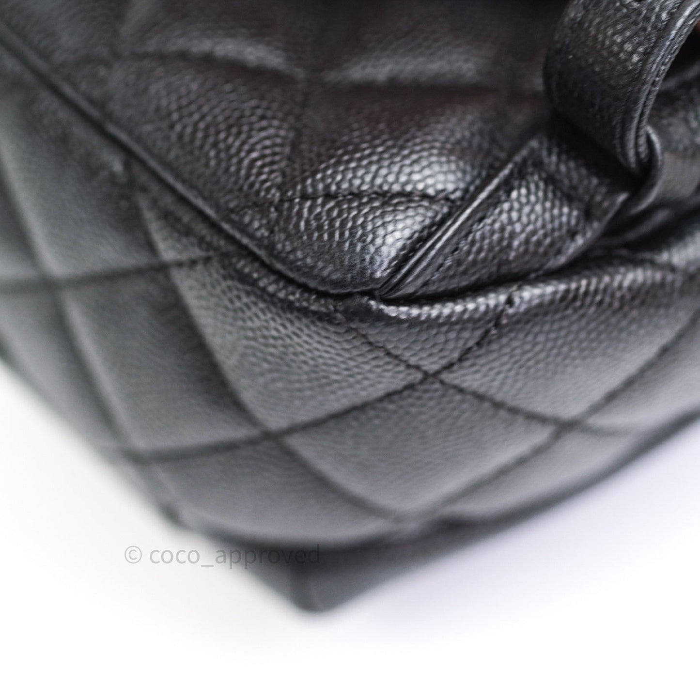 Chanel Quilted Small CC Day Backpack Black Caviar Light Gold Hardware