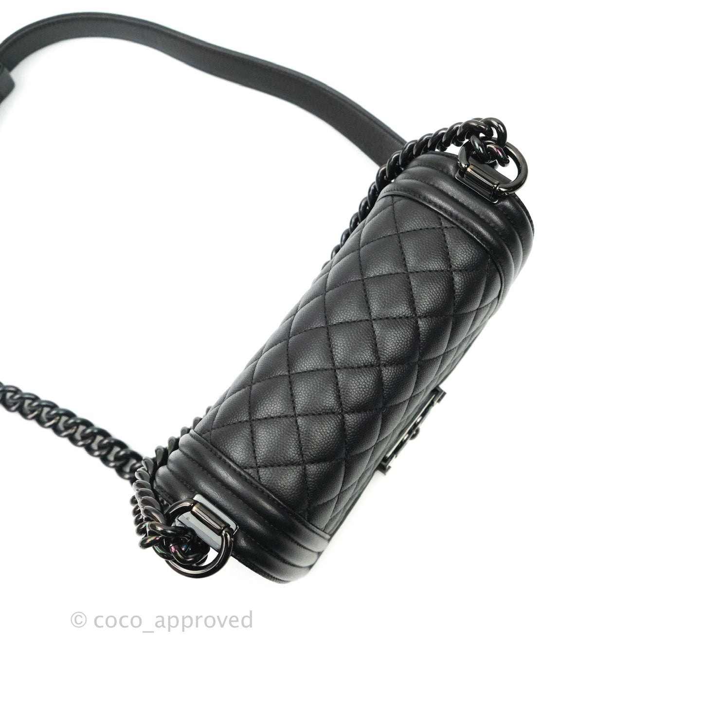 Chanel Quilted So Black Small Boy Caviar