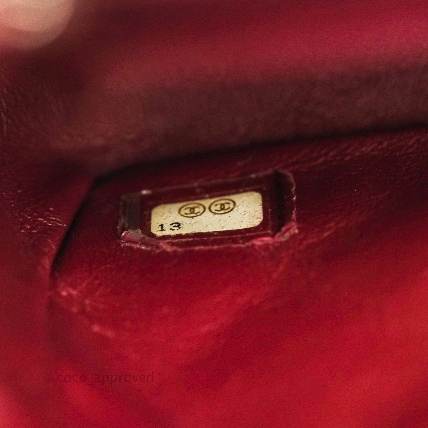 Chanel Mini Square Dark Red Caviar Silver Hardware