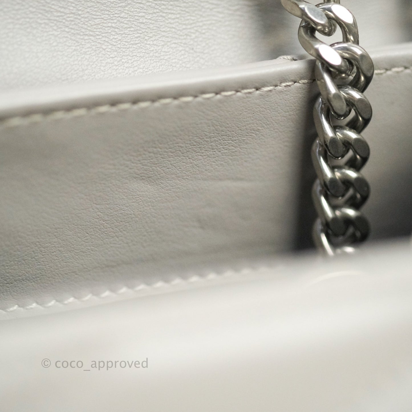 Saint Laurent Loulou Small Bag Light Grey Silver Hardware
