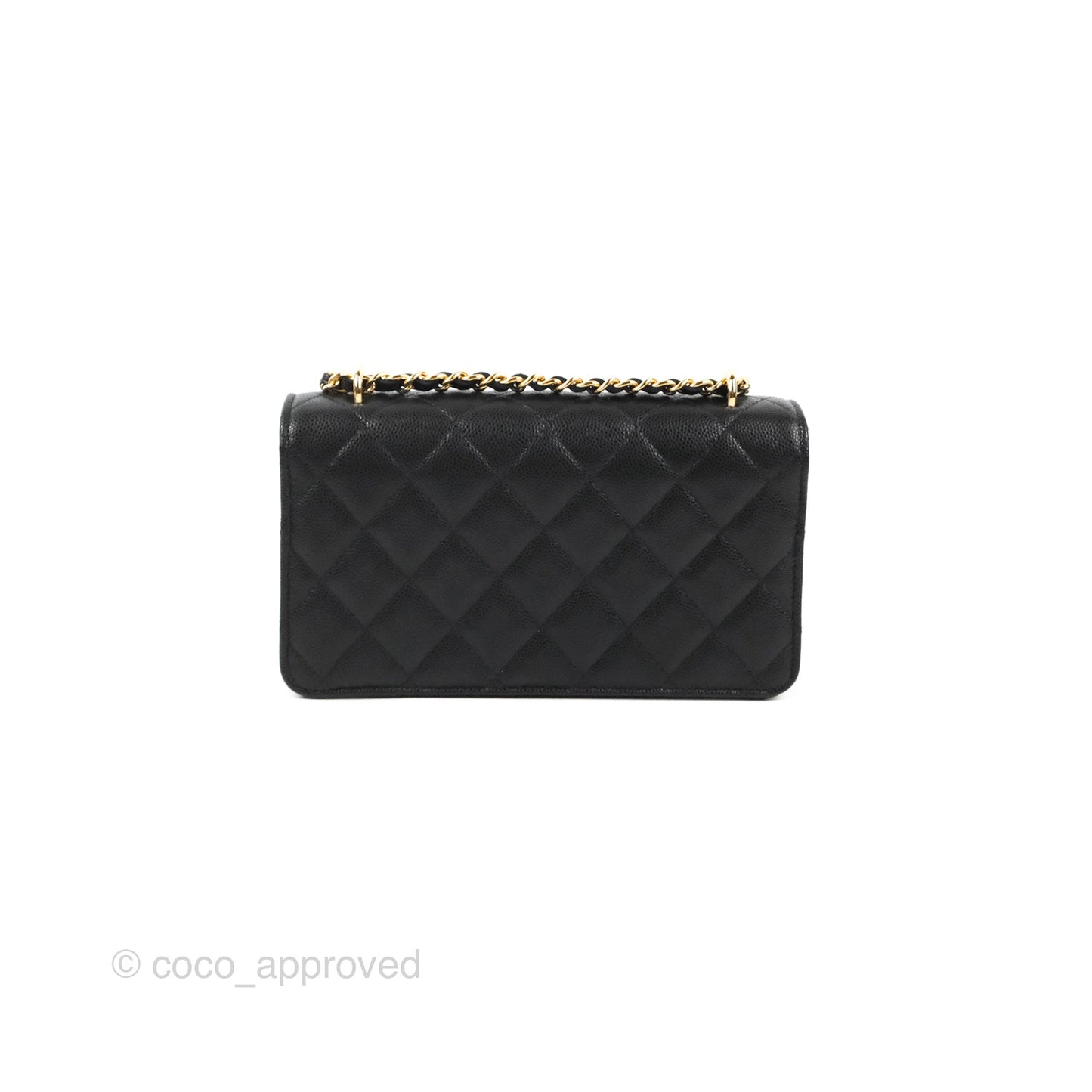 Chanel WOC Bag Charm Black Caviar Gold Hardware