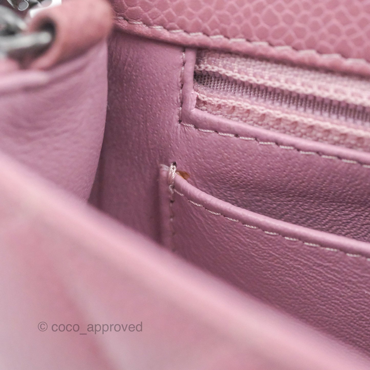 Chanel Quilted Mini Rectangular Flap Dark Pink Caviar Ruthenium Hardware