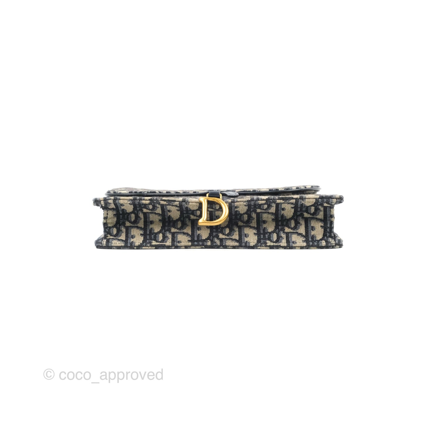 Christian Dior Saddle Chain Pouch Navy Oblique Jacquard
