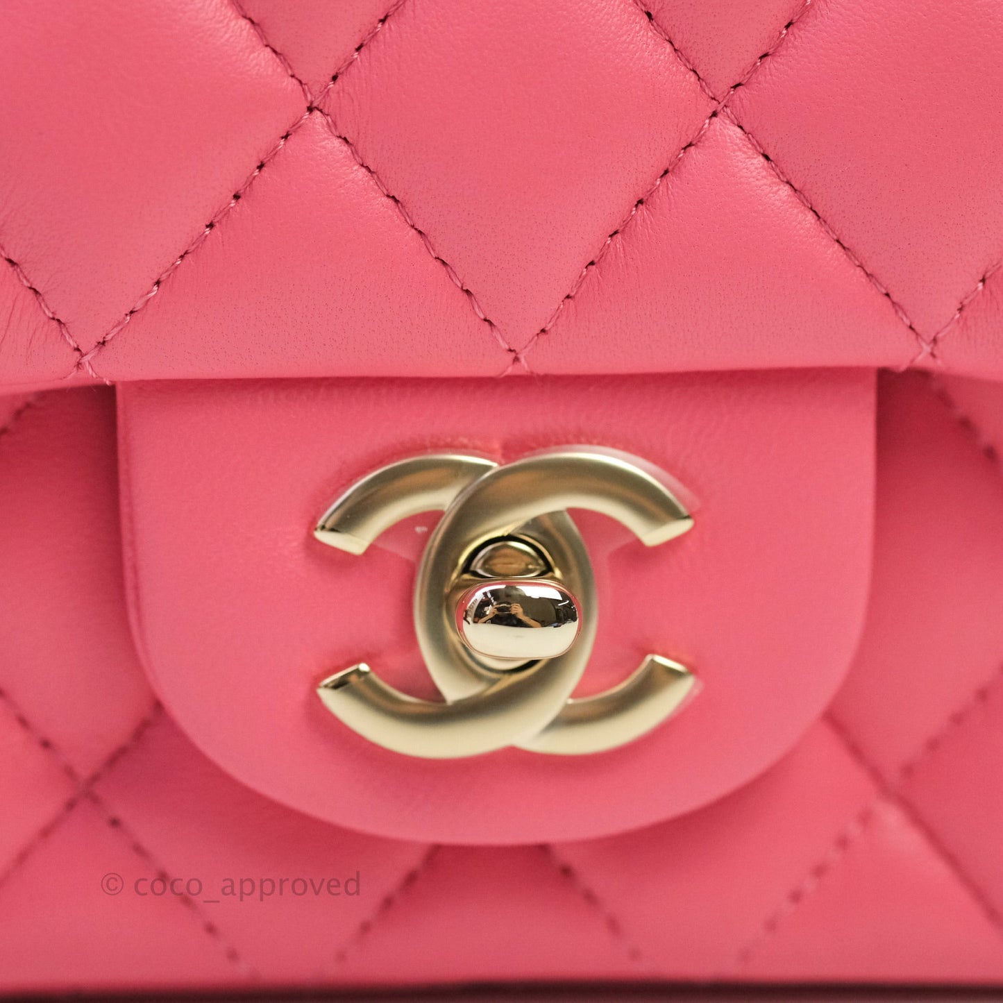 Chanel Mini Square Pink Lambskin Gold Hardware