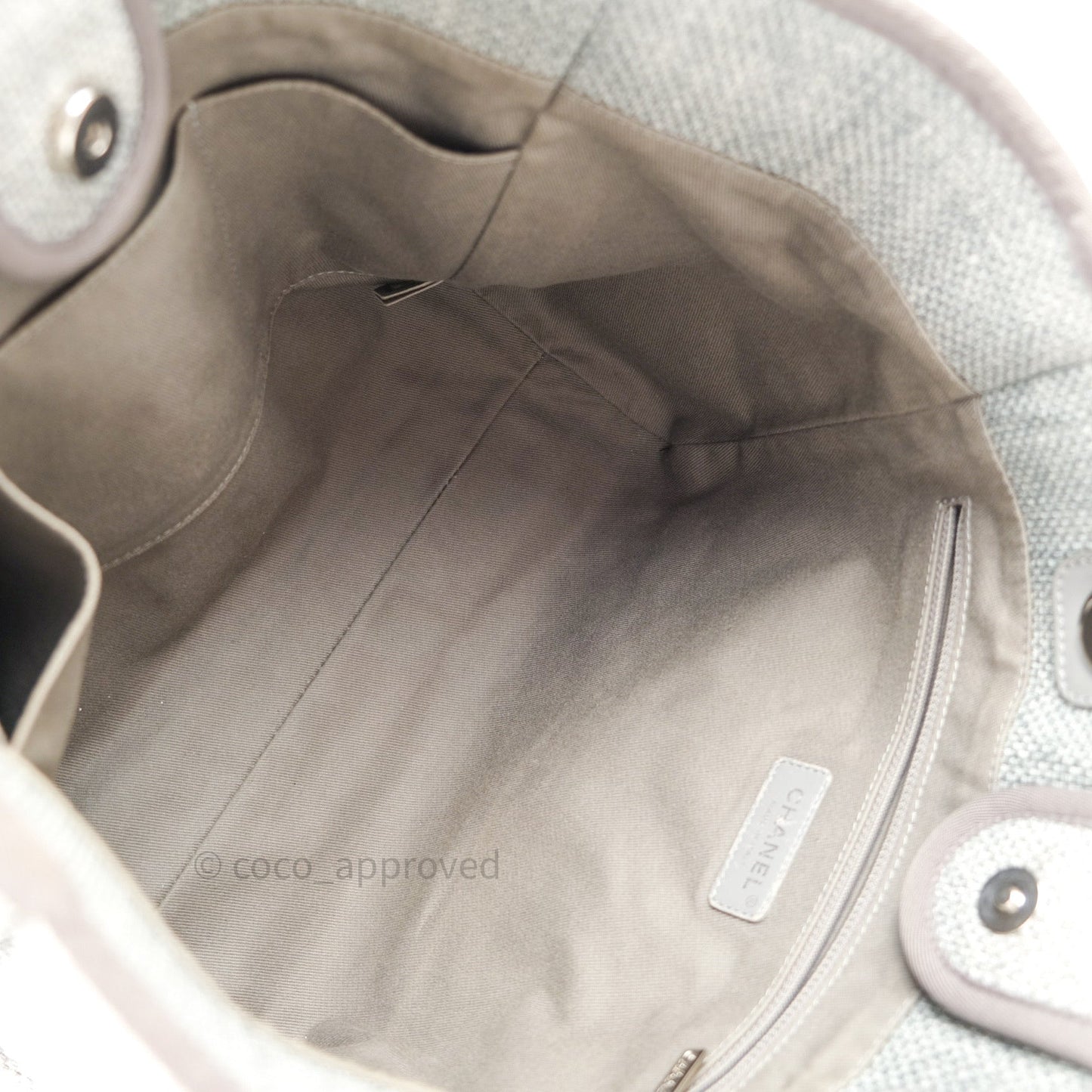Chanel Canvas Deauville Medium Tote Grey