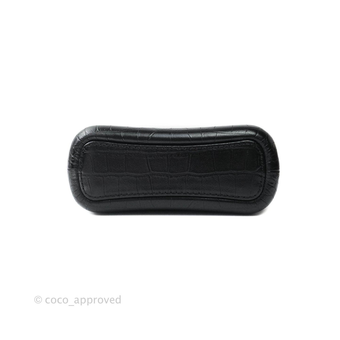 Chanel Crocodile Embossed Calfskin Small Gabrielle Cocodile Hobo Black