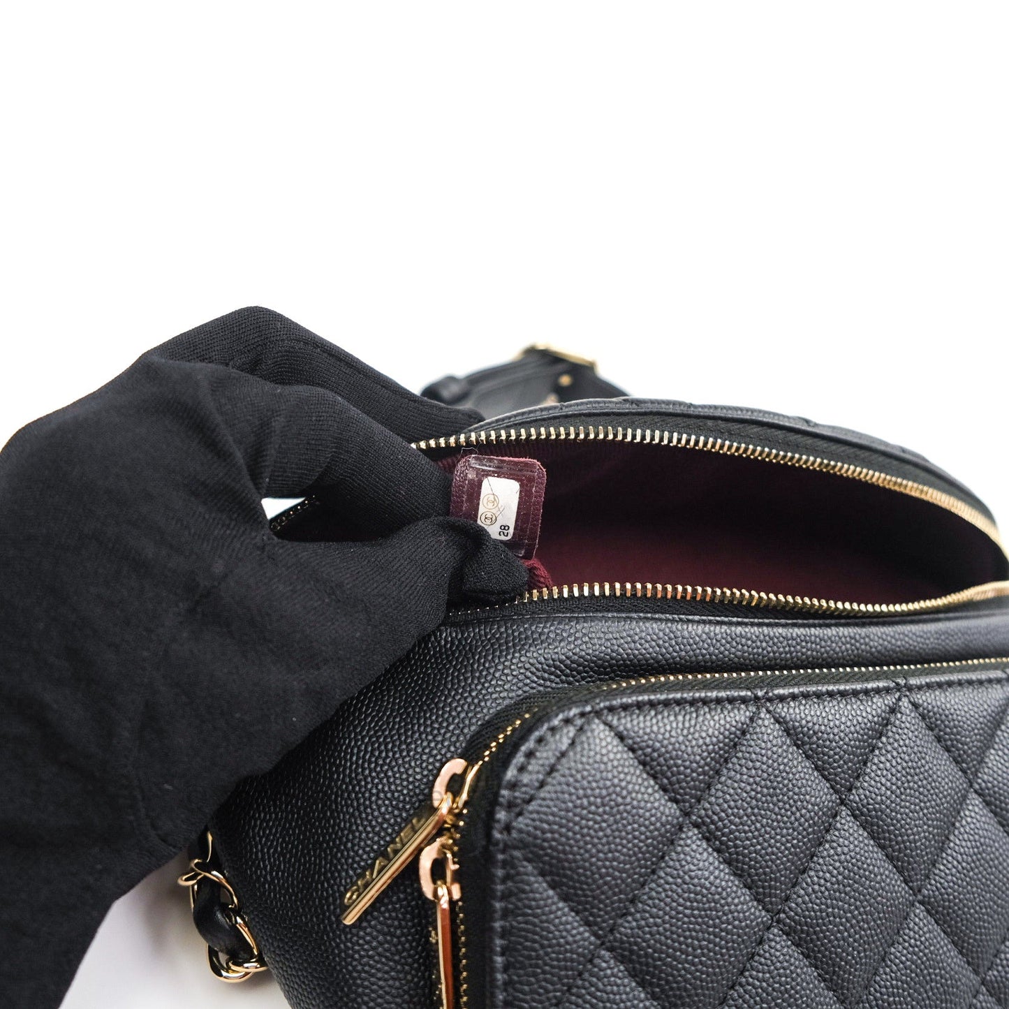 Chanel Quilted Business Affinity Waist Belt Bag Black Caviar Gold Hardware