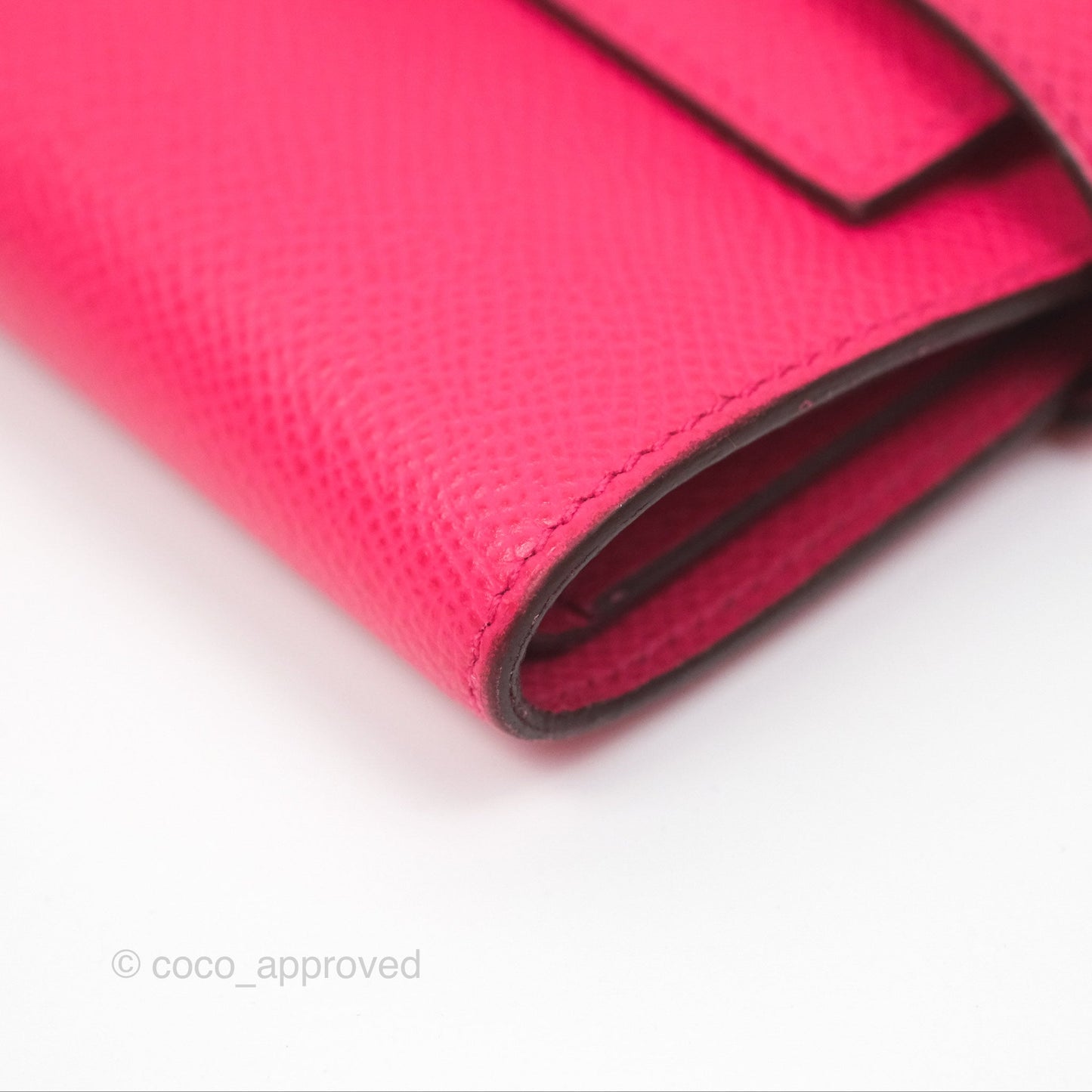 Hermès Small Kelly Wallet Rose Extreme I6 Epsom Palladium Hardware