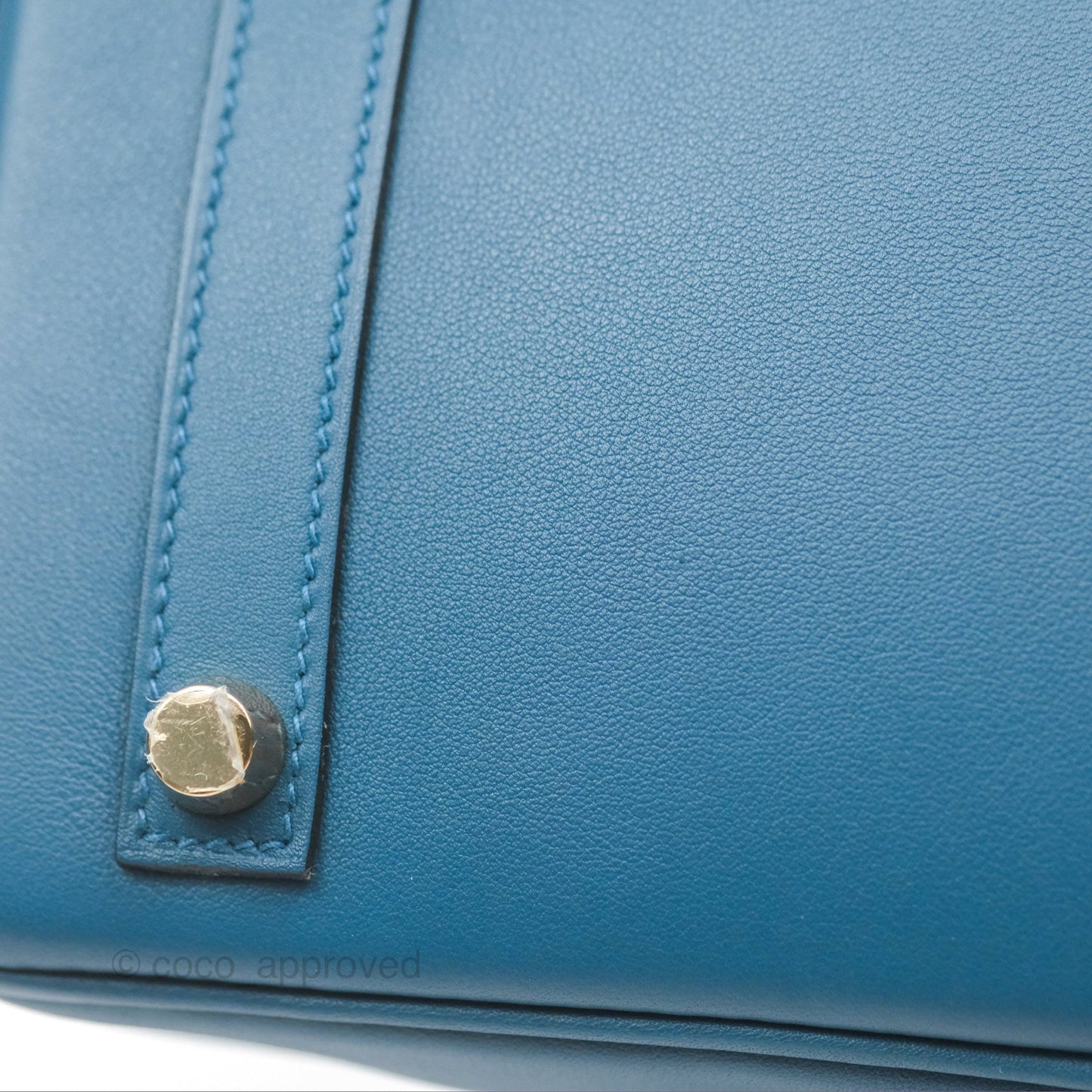 Hermes Birkin 25 Retourne Bleu Colvert Swift Gold Hardware