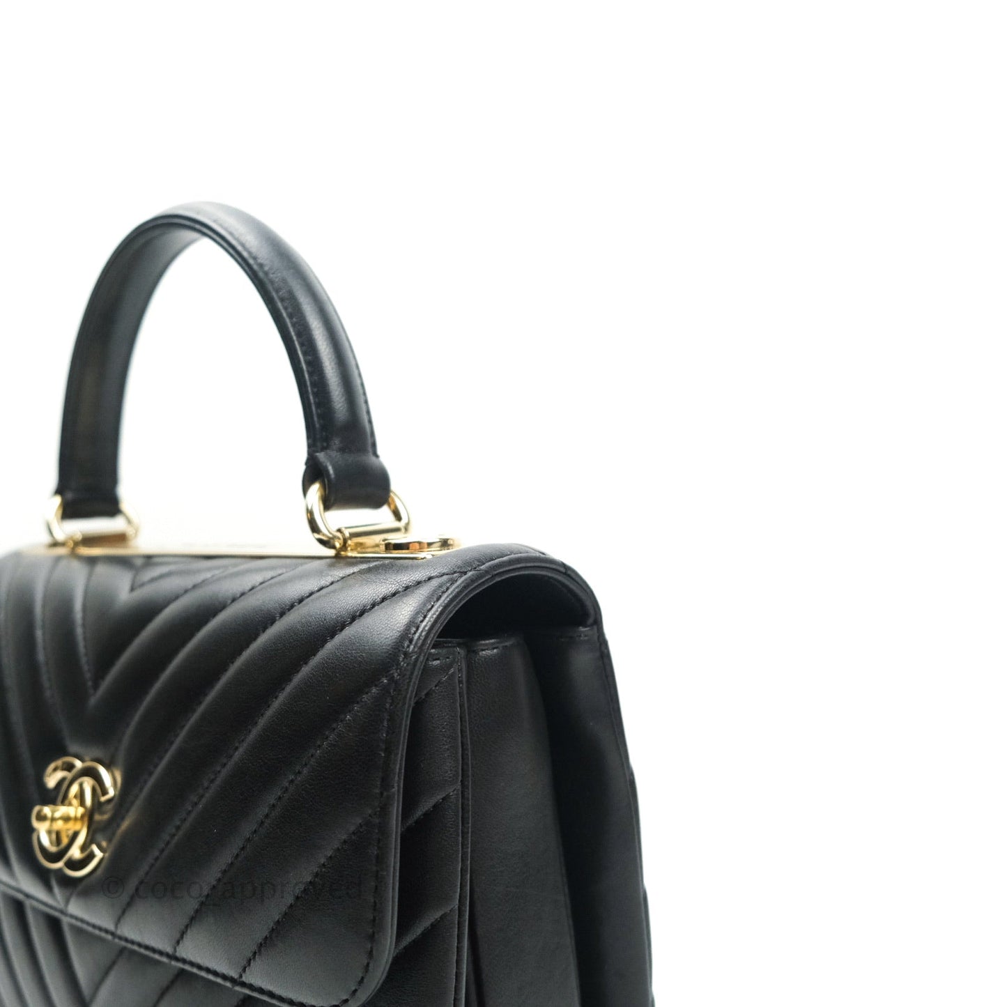 Chanel Trendy CC Chevron Small Black Lambskin Gold Hardware