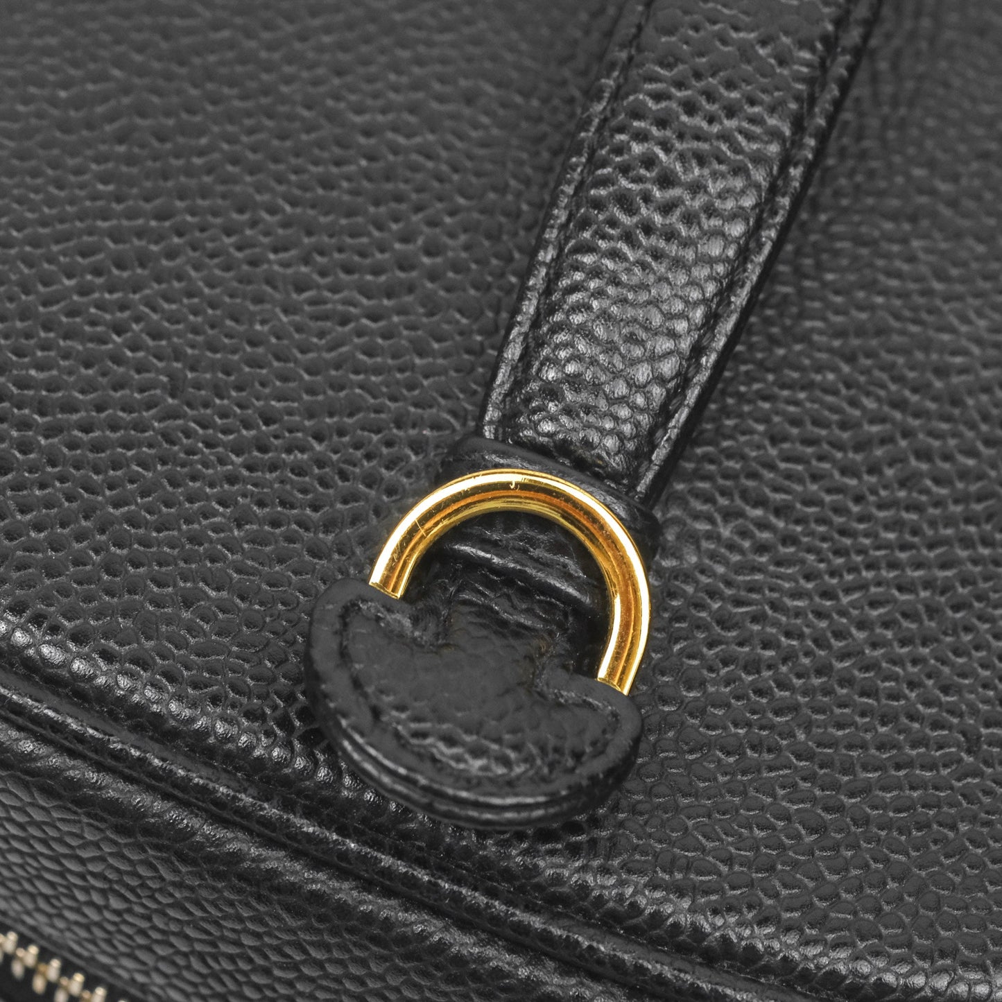 Chanel Vintage Vanity Case Black Caviar Gold Hardware