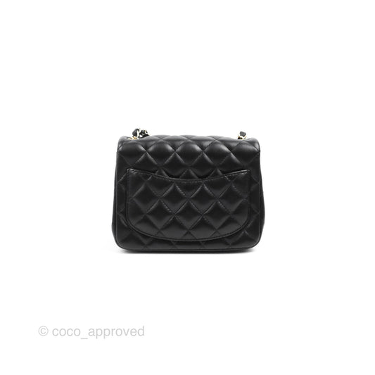 Chanel Mini Square Black Lambskin Gold Hardware