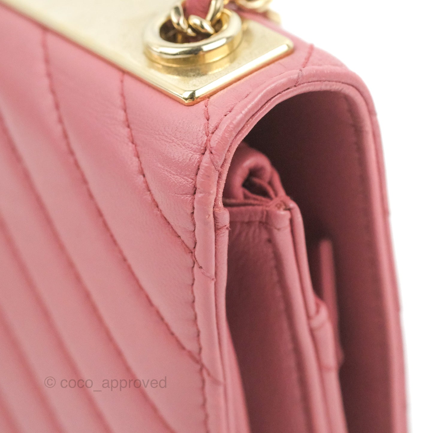 Chanel Trendy CC Chevron WOC Dark Pink Lambskin Gold Hardware