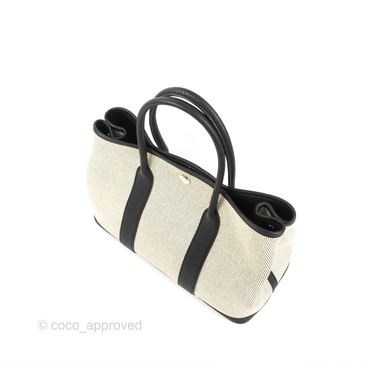 Hermès Garden Party 30 Black/Ecru Canvas