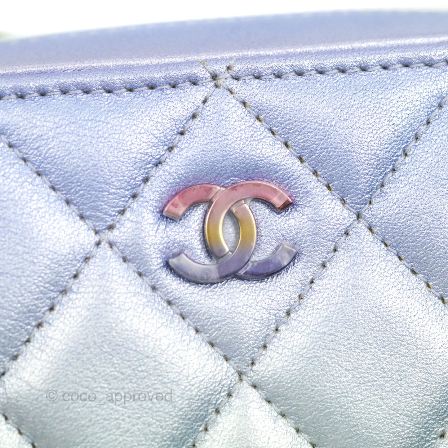 Chanel Gradient Metallic Calfskin Quilted Camera Bag Silver Hardware