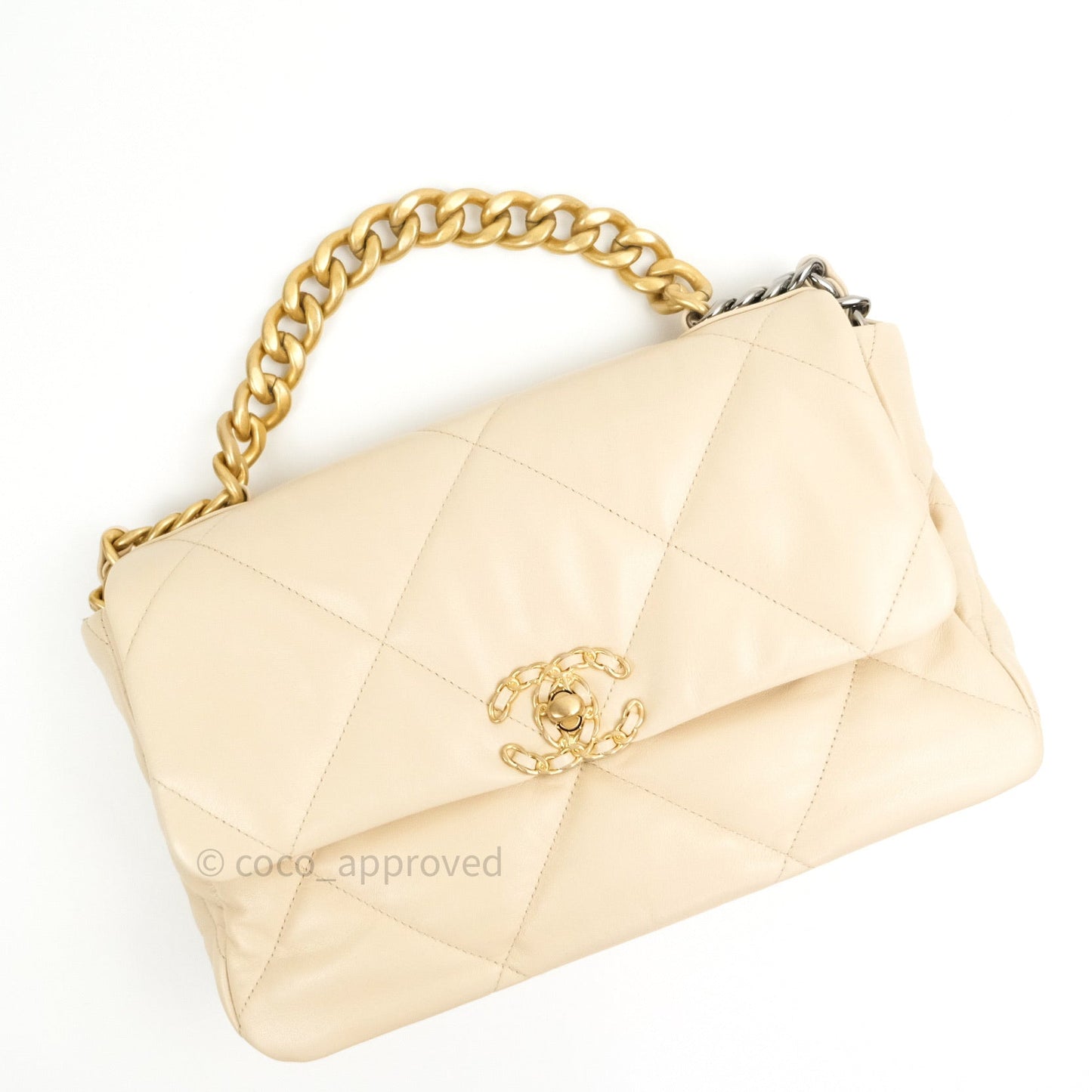 Chanel 19 Medium Beige Lambskin Mixed Hardware