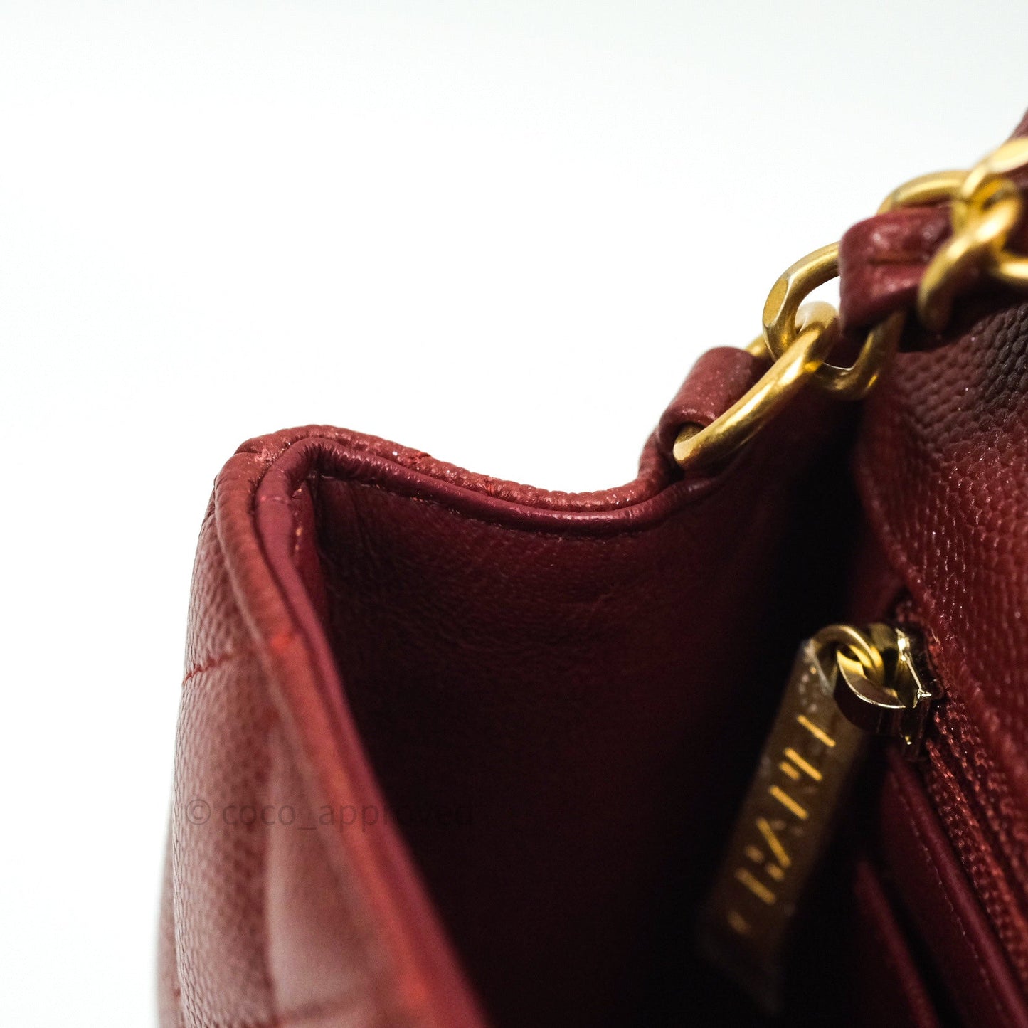 Chanel Quilted Mini Rectangular Iridescent Burgundy Gold Hardware