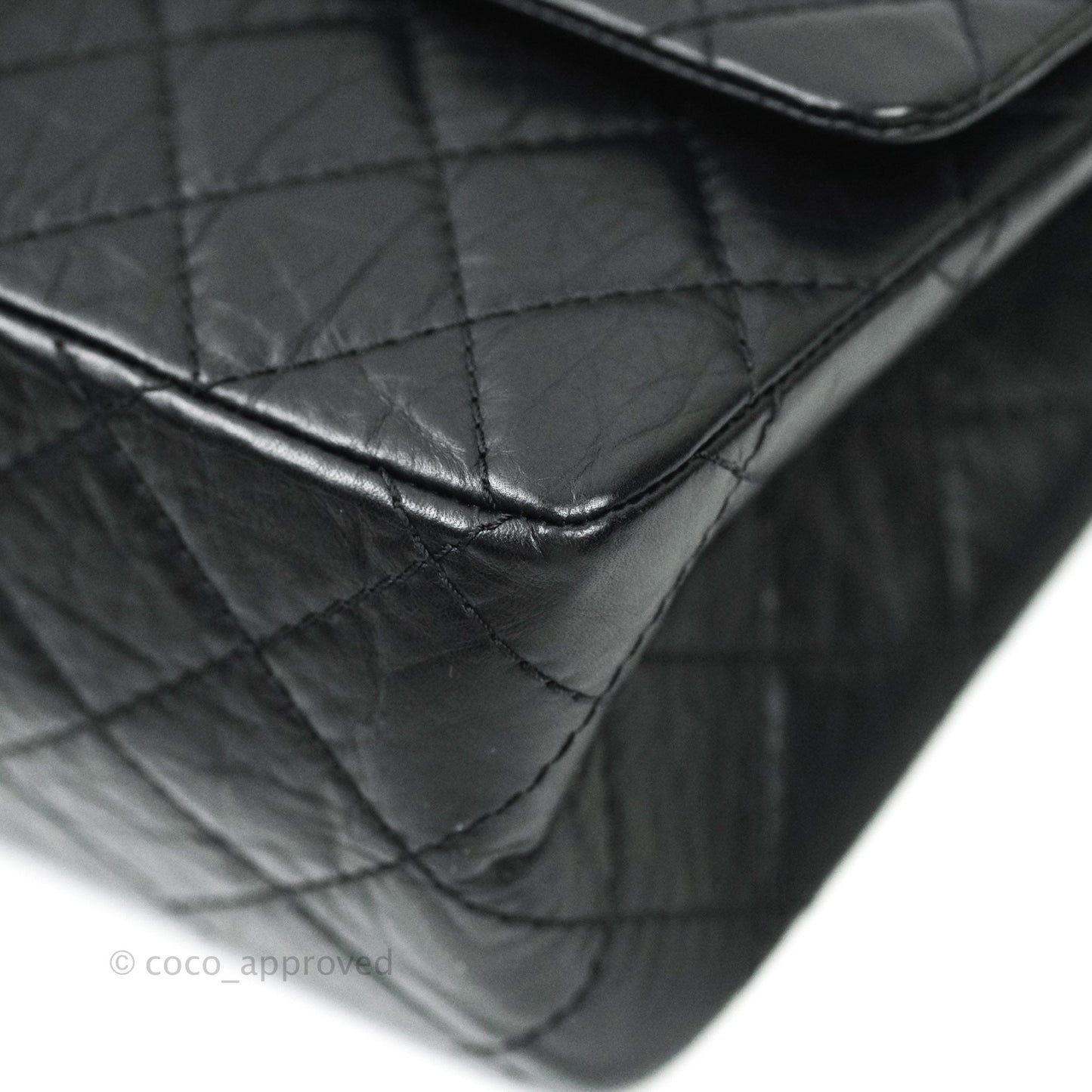 Chanel 2.55 Quilted Reissue 226 Black Aged Calfskin Ruthenium Hardware