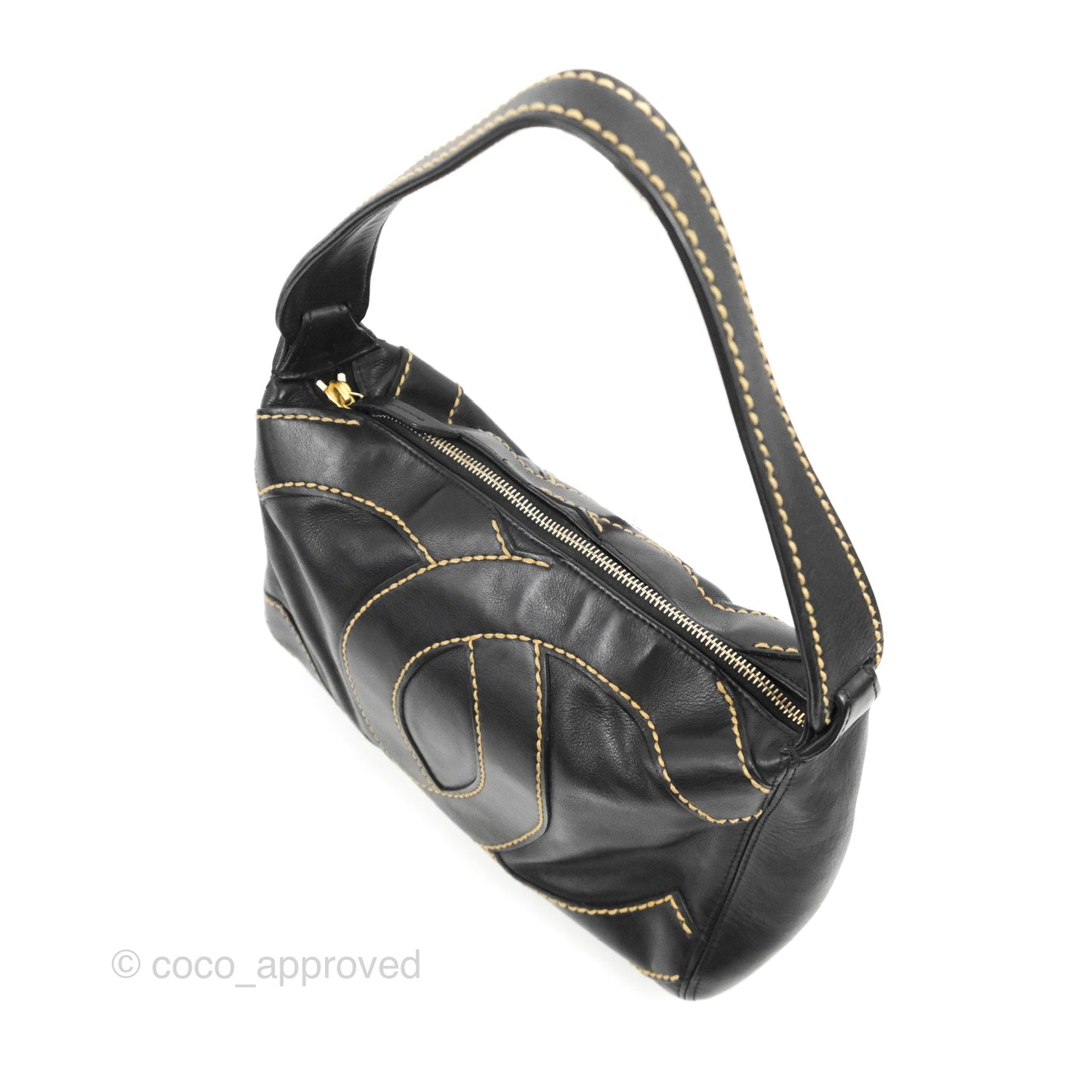 Chanel Vintage CC Shoulder Bag Black Calfskin