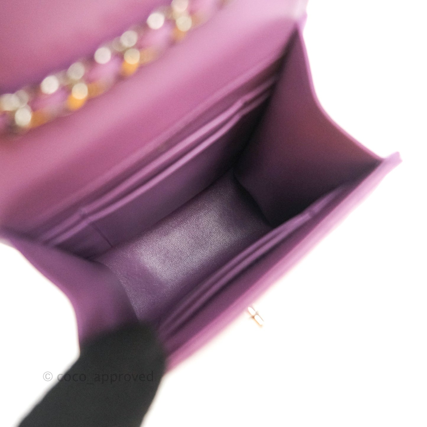 Chanel Classic Quilted Purple Silver Hardware Phone Holder