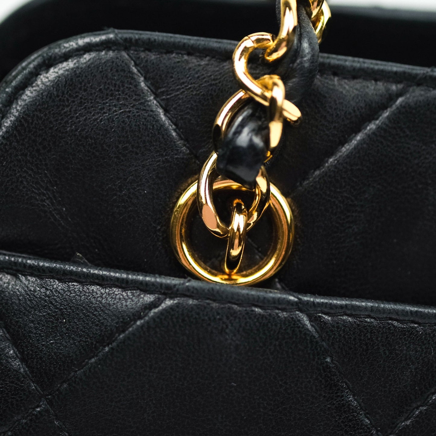Chanel Black Quilted Lambskin Vintage Classic Camera Bag 24K Gold Hardware