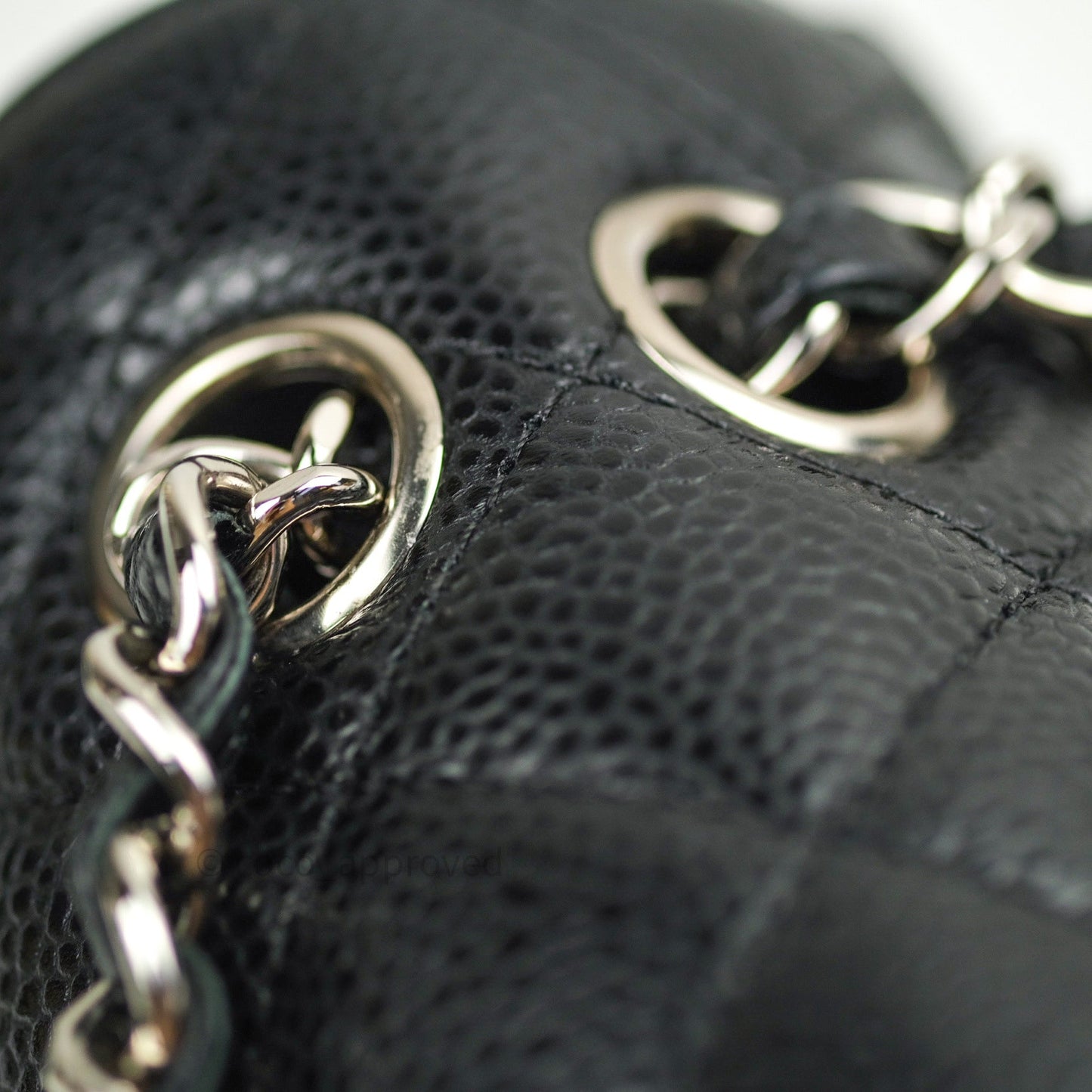 Chanel Quilted S/M Small Classic Flap Black Caviar Silver Hardware