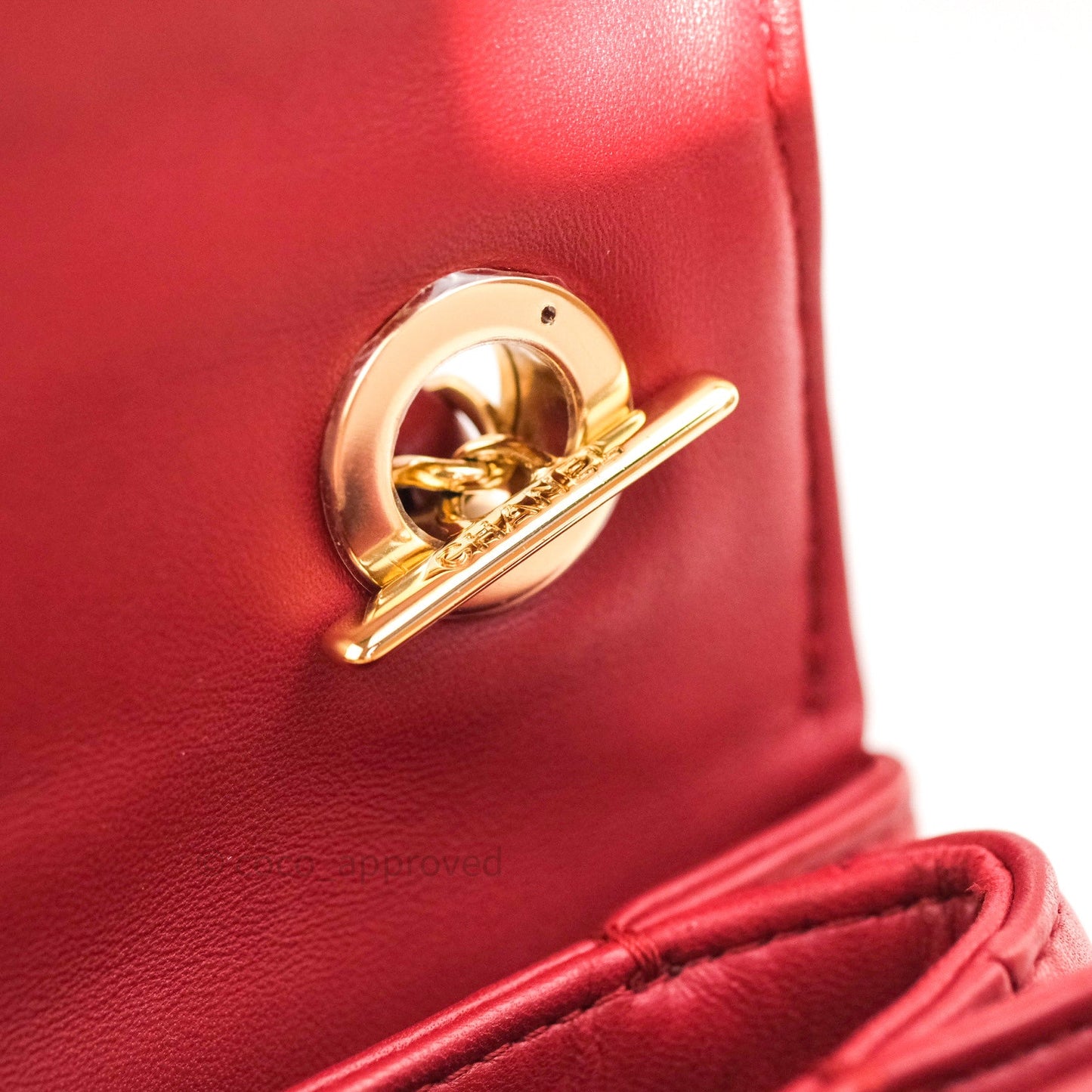 Chanel Quilted Small Trendy CC Flap Bag Red Lambskin Gold Hardware