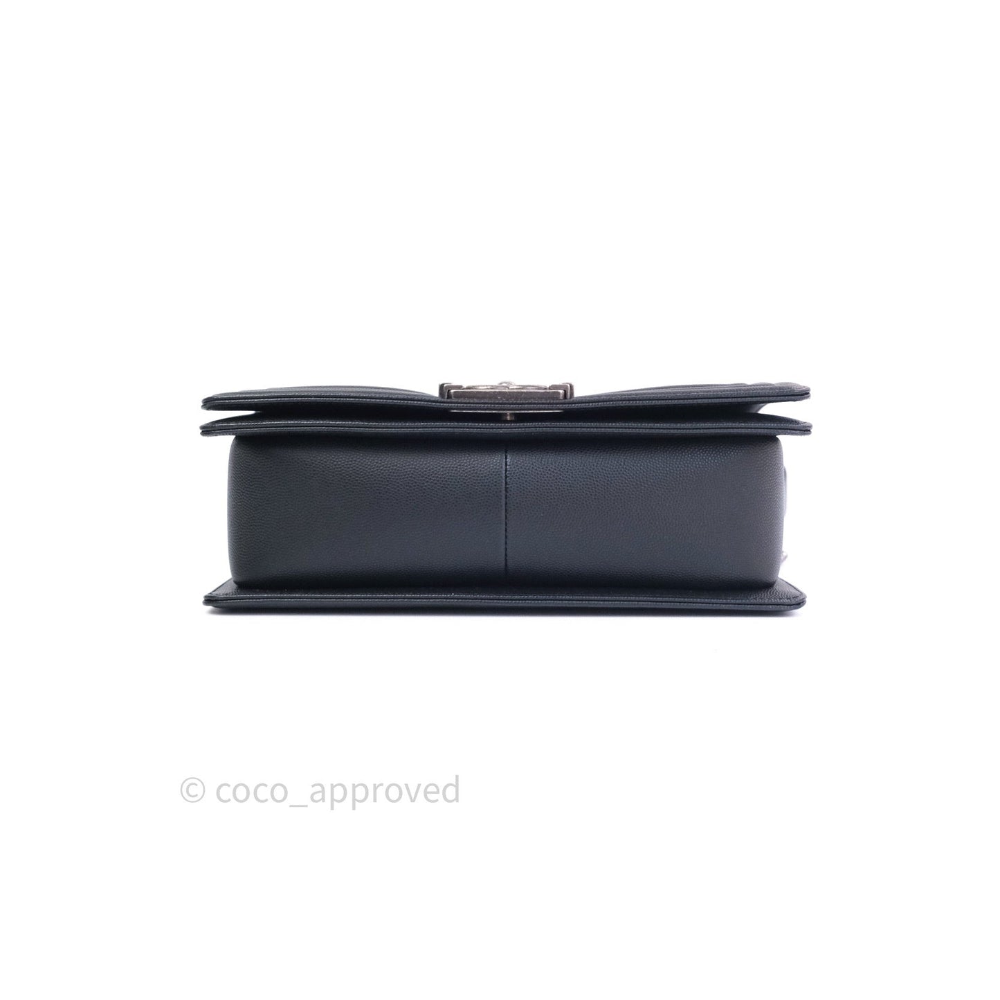 Chanel Boy Quilted Medium Black Caviar Ruthenium Hardware