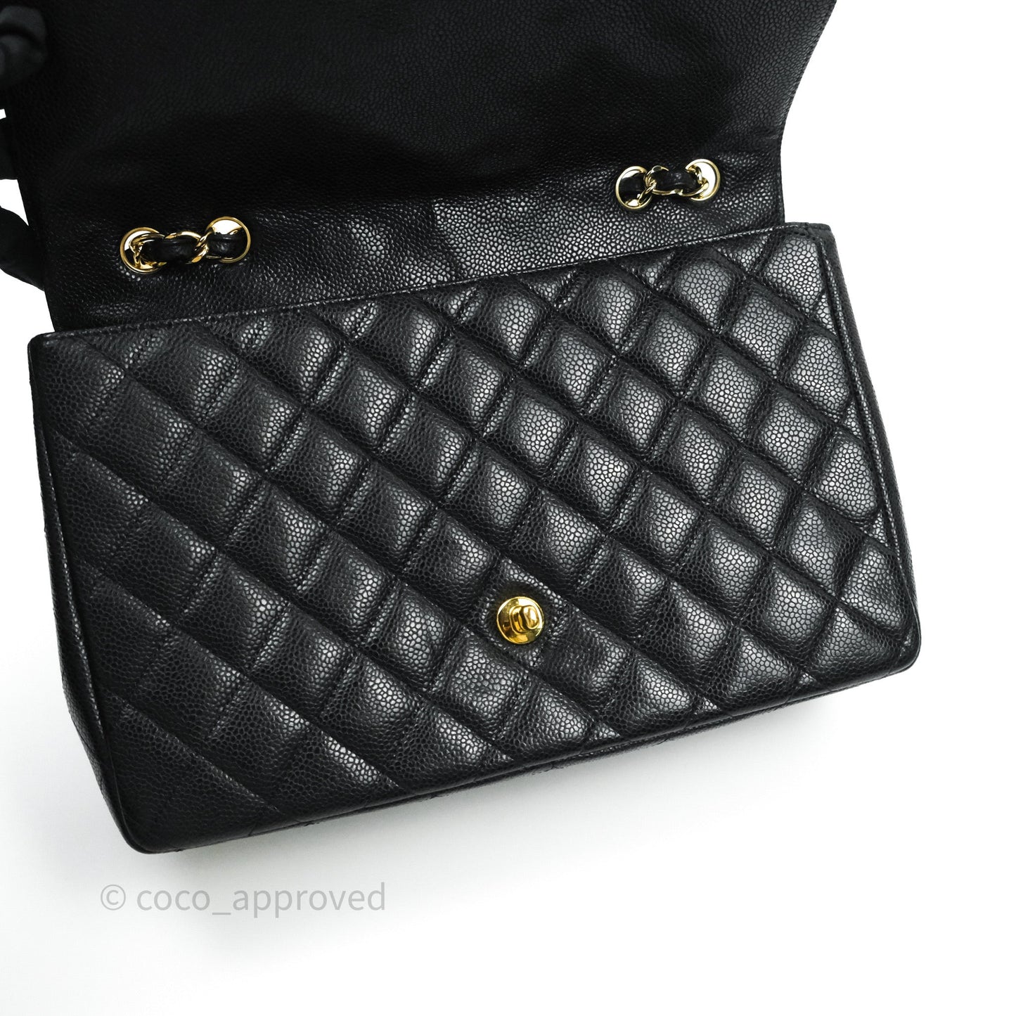 Chanel Jumbo Single Flap Black Caviar Gold Hardware⁣⁣