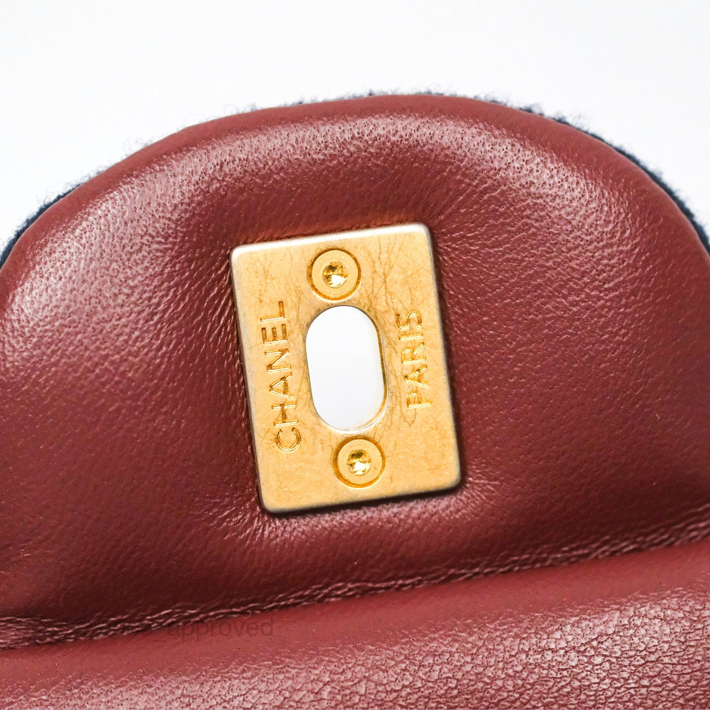 Chanel Paris Hamburg Charms Mini Rectangular Flap Navy Wool Lambskin