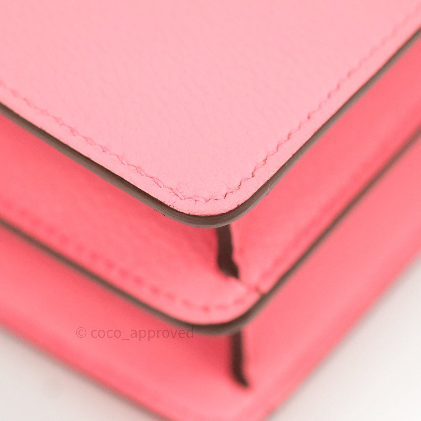 Hermès Roulis Mini 18 Rose Azalee Evercolor Palladium Hardware