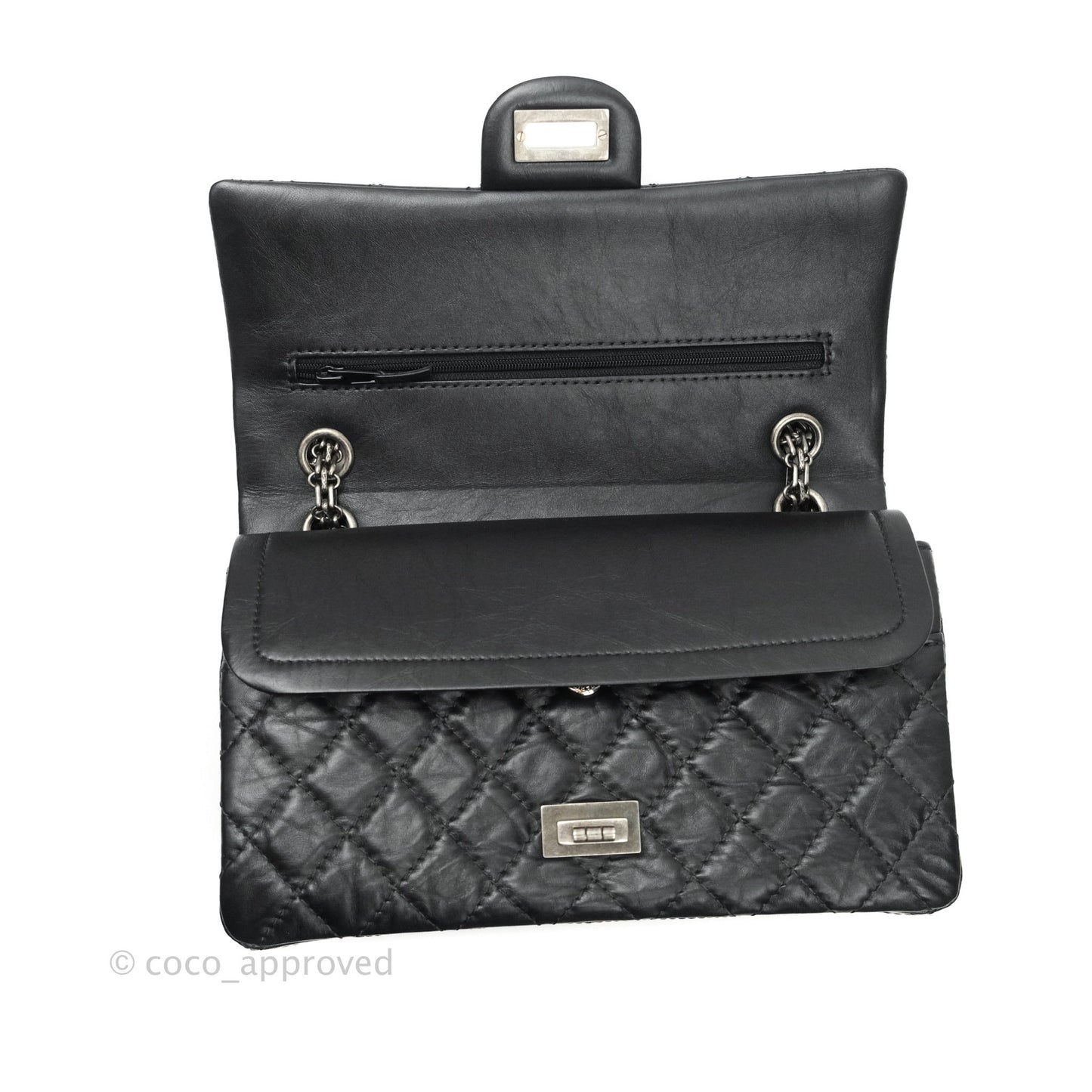 Chanel Reissue Quilted Aged Calfskin Black Ruthenium Hardware 225