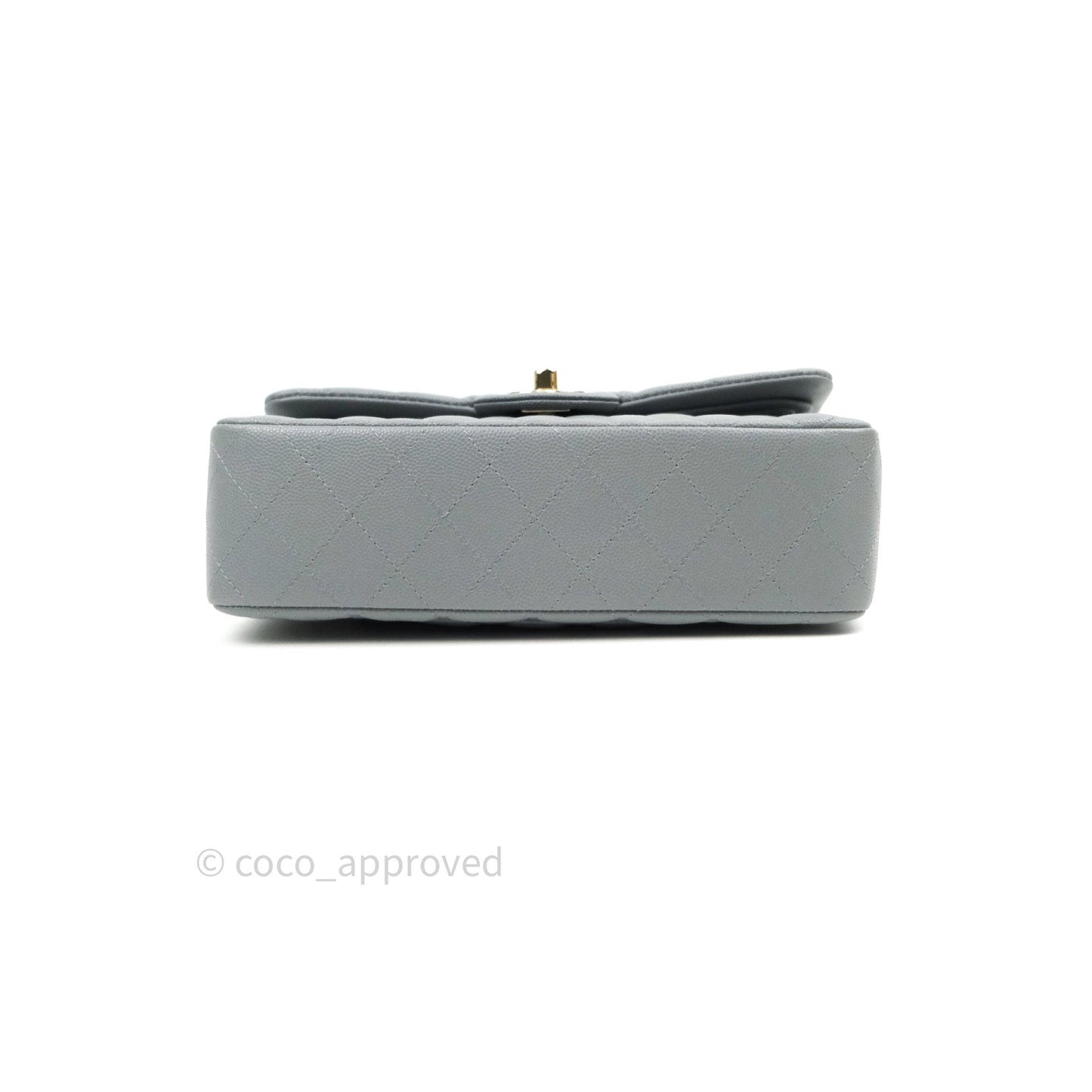 Chanel Classic Small S/M Flap Grey Caviar Light Gold Hardware