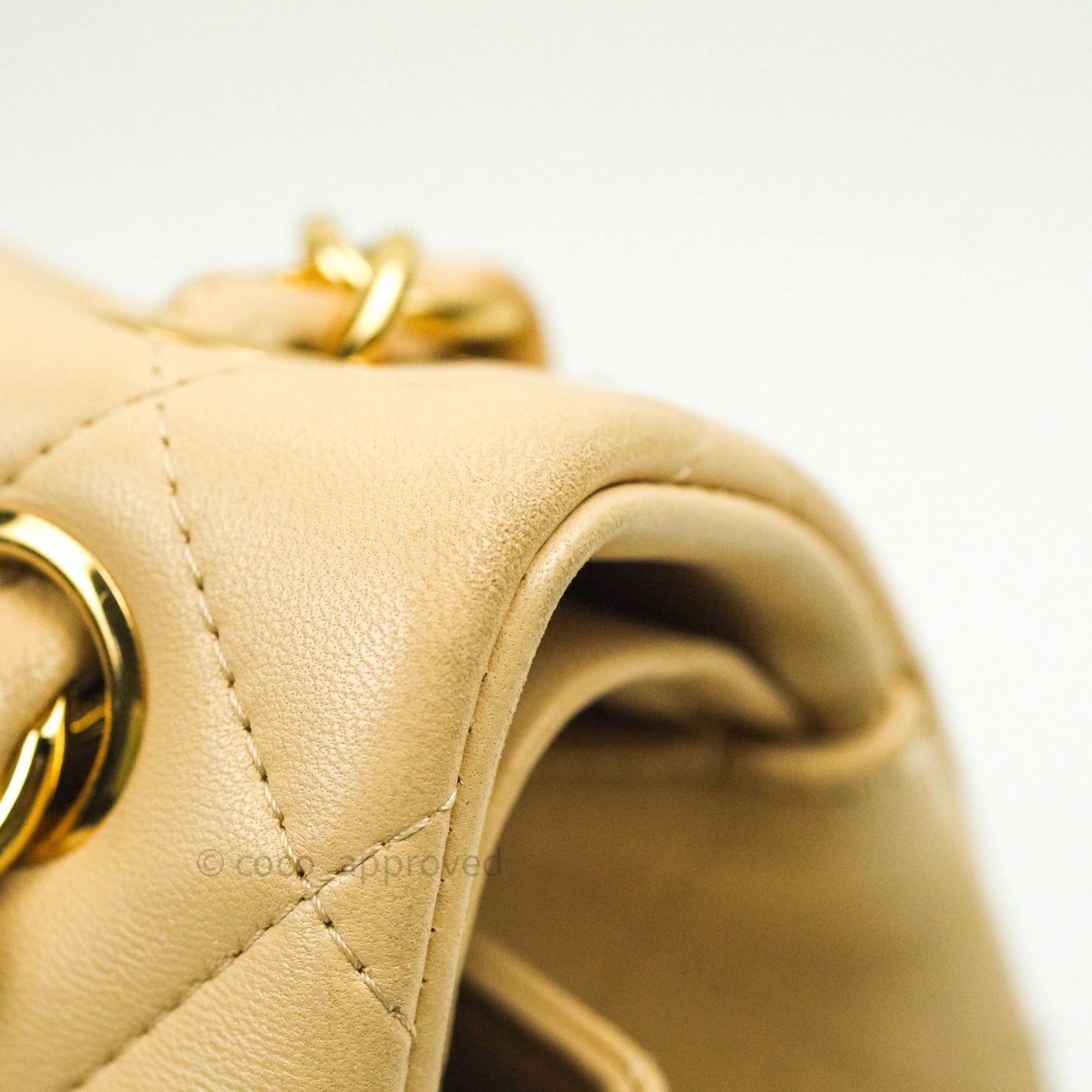 Chanel Classic Jumbo Double Flap Beige Lambskin Gold Hardware⁣⁣