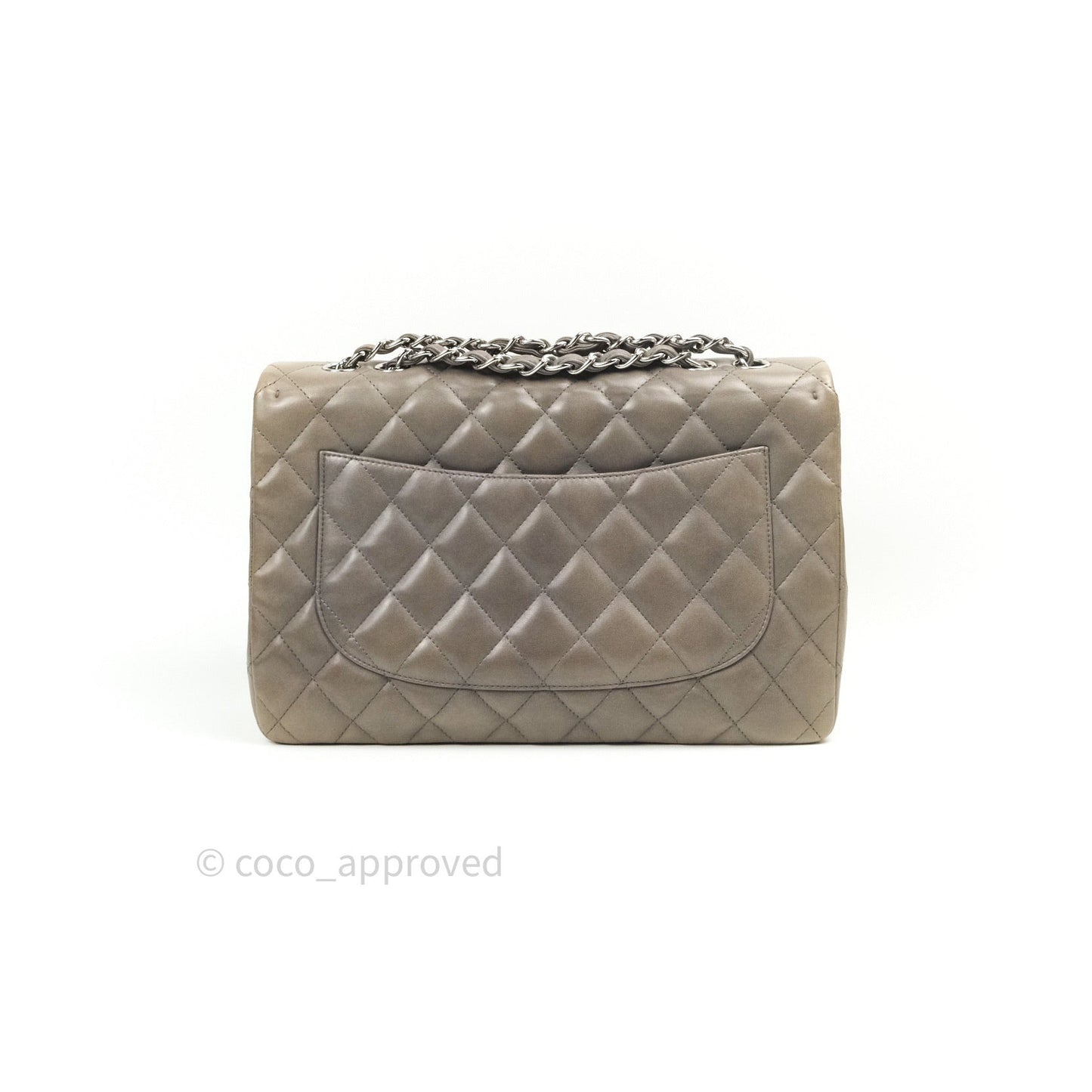 Chanel Jumbo Single Flap Grey Lambskin Silver Hardware⁣⁣