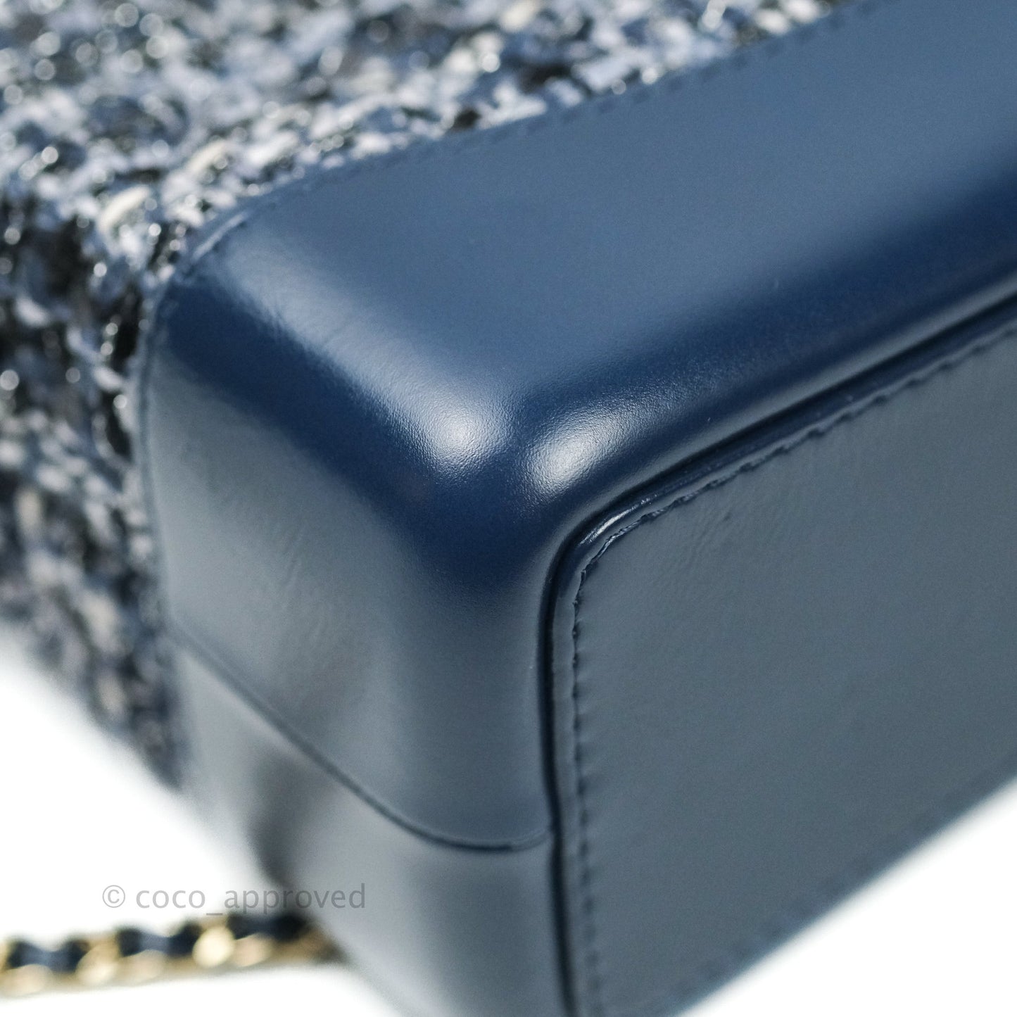 Chanel Gabrielle Small Backpack Navy Tweed Aged Calfskin